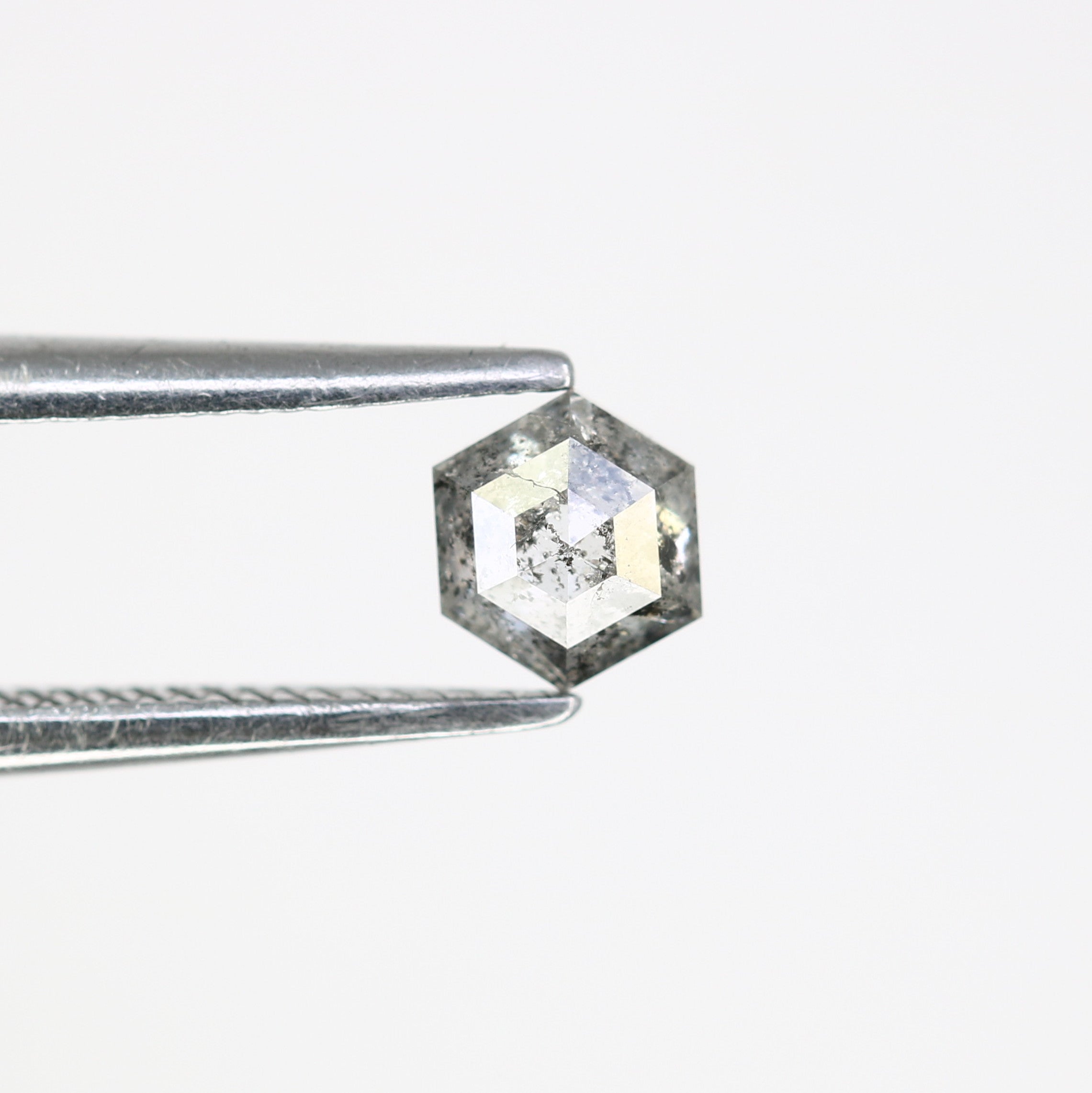 0.36 CT Hexagon Cut Loose Salt And Pepper 4.70 MM Diamond For Engagement Ring