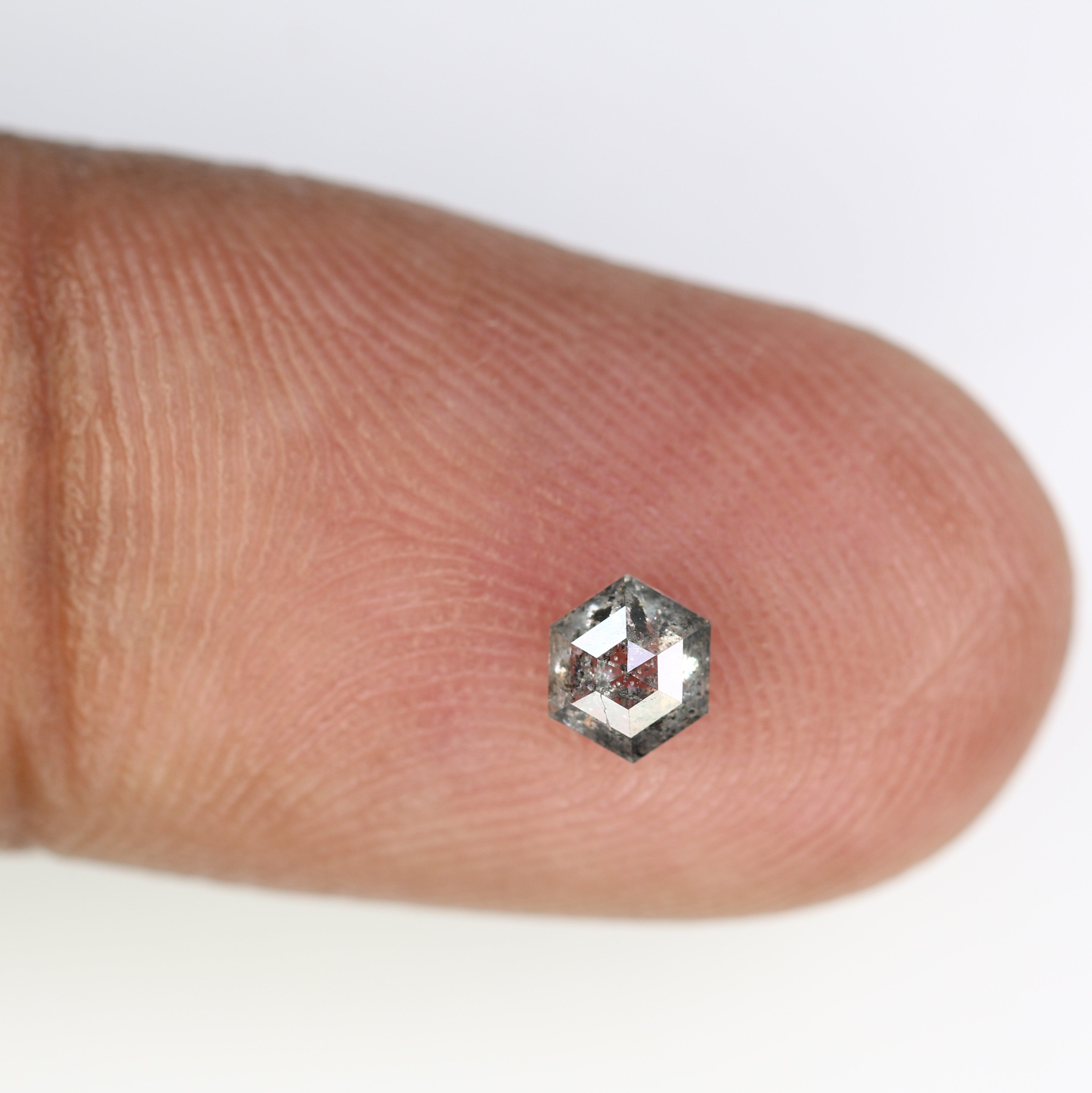 0.36 CT Hexagon Cut Loose Salt And Pepper 4.70 MM Diamond For Engagement Ring