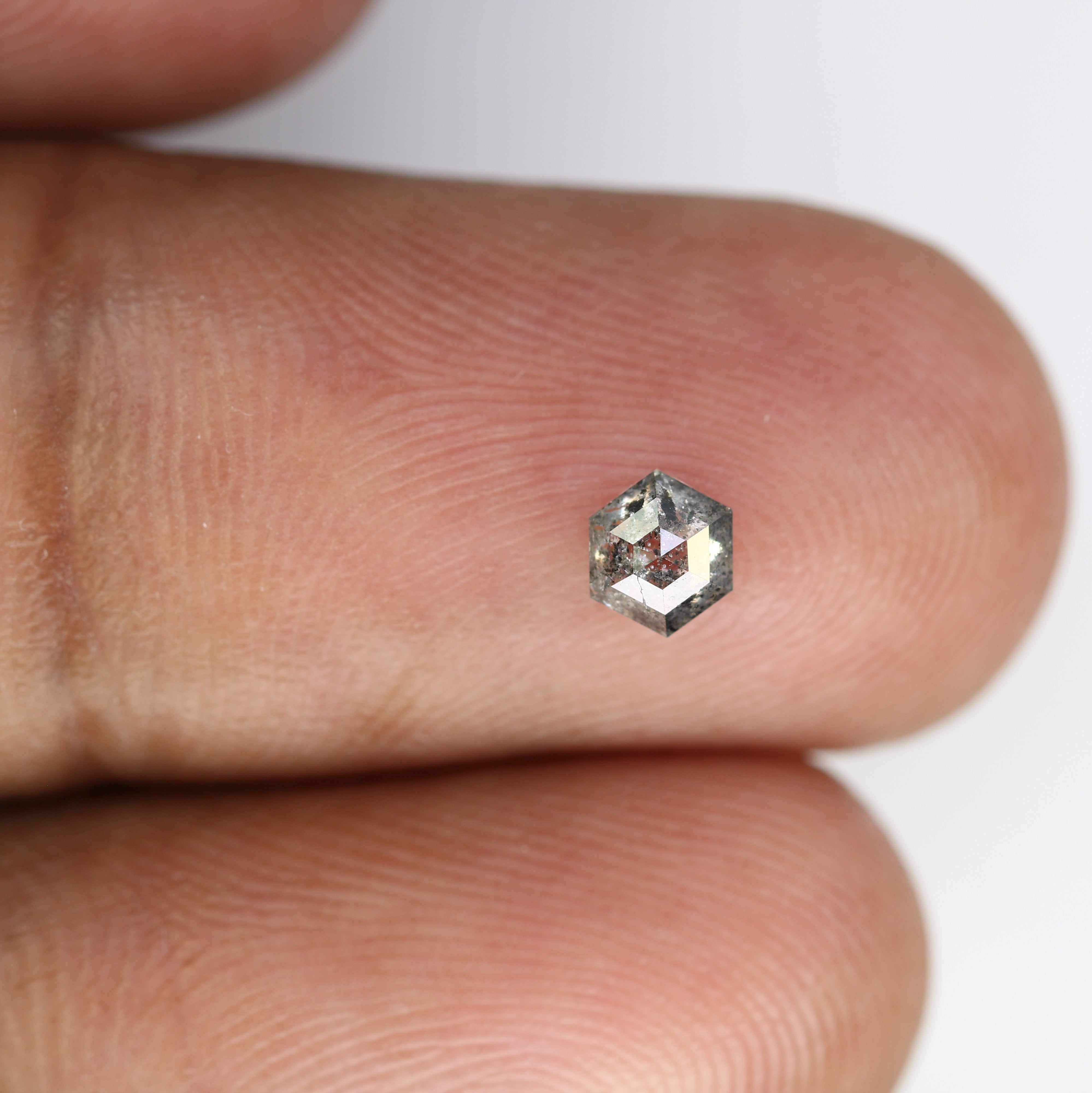 0.36 CT Hexagon Cut Loose Salt And Pepper 4.70 MM Diamond For Engagement Ring