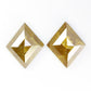5.17 Carat Kite Shape Diamond Pair Natural Yellow Rustic Diamond For Wedding Ring