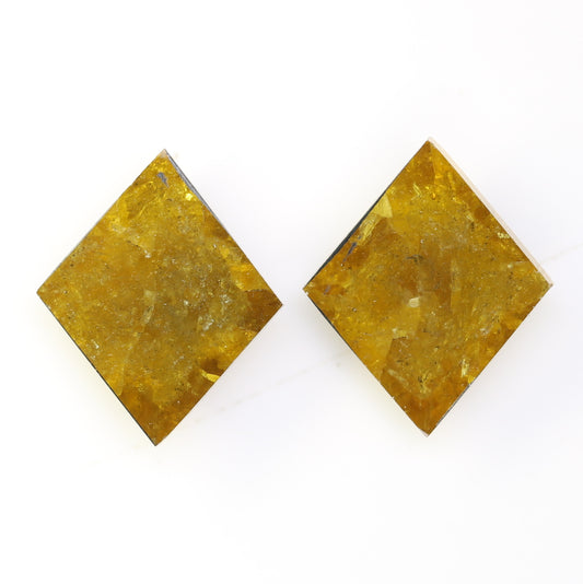 5.17 Carat Kite Shape Diamond Pair Natural Yellow Rustic Diamond For Wedding Ring