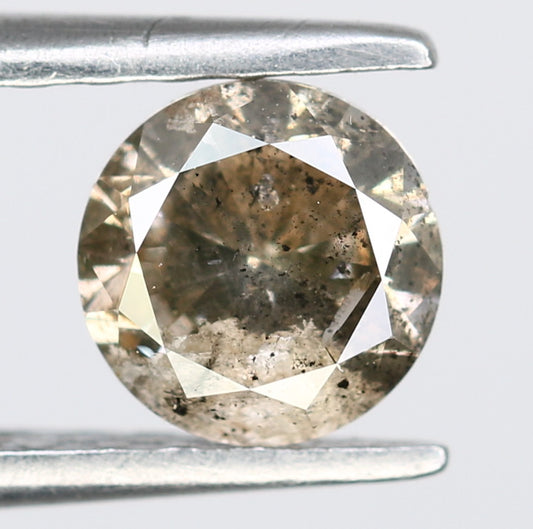 0.69 CT Round Brilliant Cut Salt And Pepper Diamond For Wedding Ring - JayKrishna Diamond