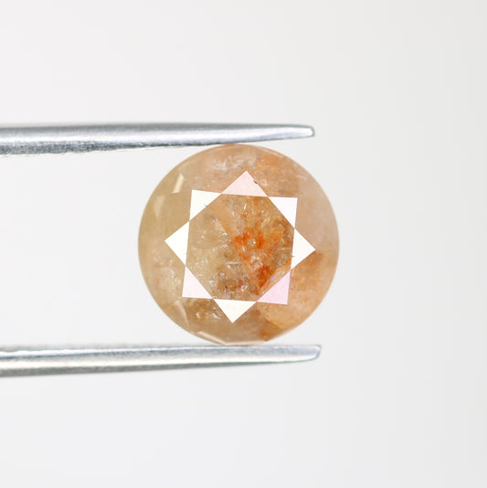 2.67 CT Round Brilliant Cut Peach Natural Diamond For Engagement Ring