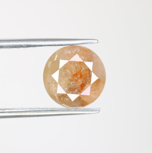2.67 CT Round Brilliant Cut Peach Natural Diamond For Engagement Ring - JayKrishna Diamond