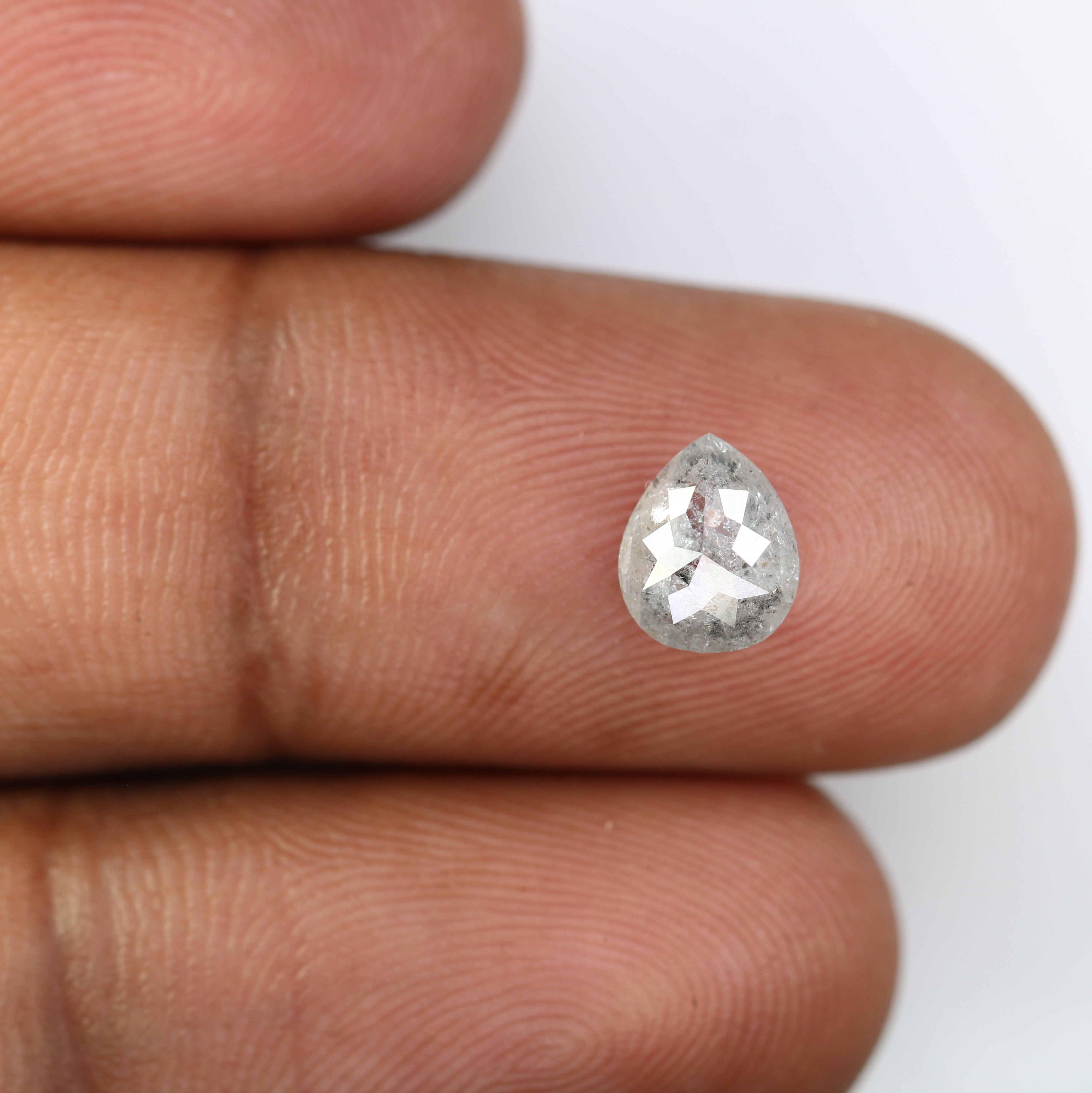 1.35 CT Natural Salt And Pepper Diamond Ring Loose Pear Shape Diamond