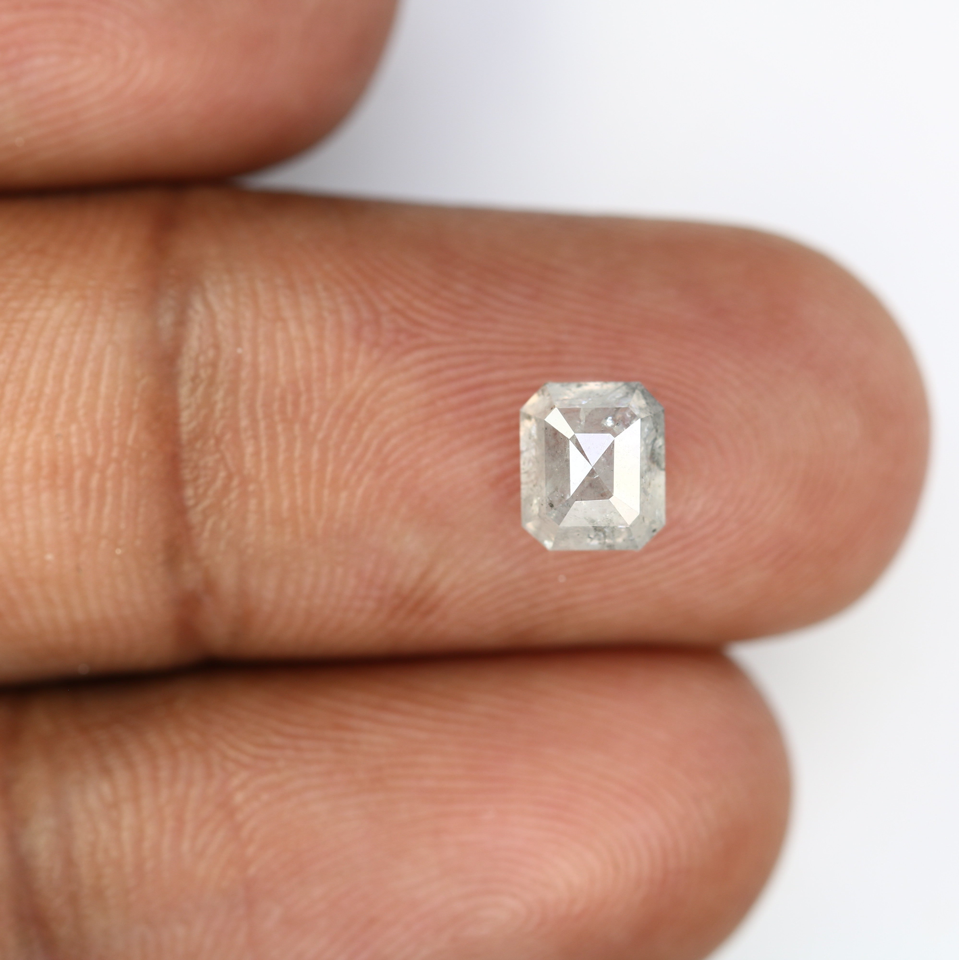 1.58 Carat Natural Salt And Pepper Emerald Cut Diamond For Wedding Ring
