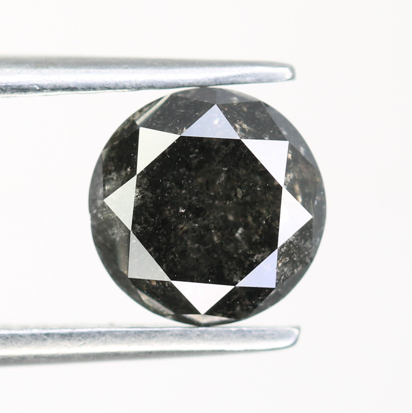1.34 CT Salt And Pepper Loose Round Brilliant Cut Diamond For Galaxy Ring