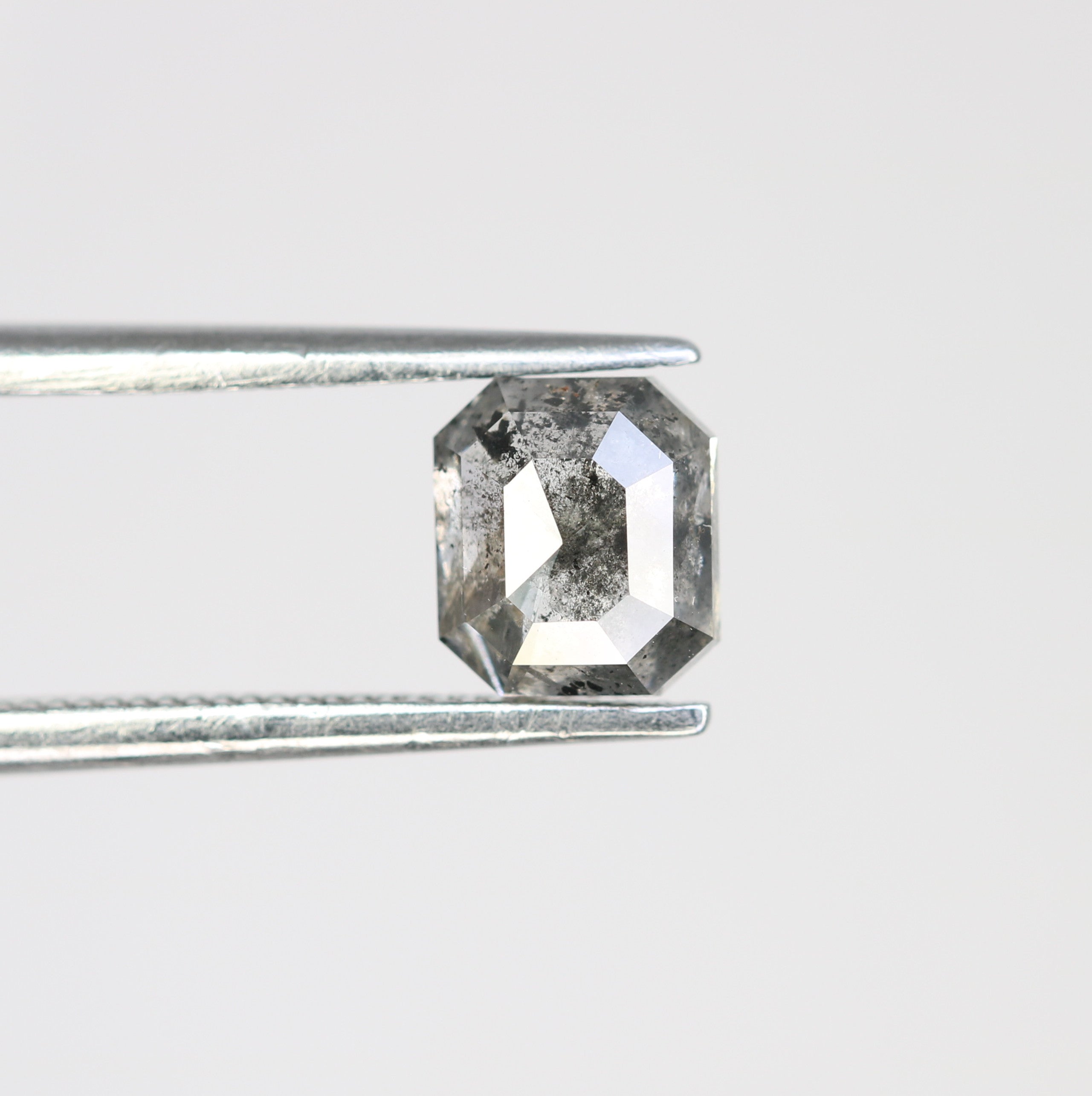 Emerald Cut Diamond Ring 1.16 Carat Salt And Pepper Diamond