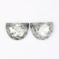 2.38 Carat Natural Loose Salt And Pepper Half Moon Diamond Pair For Diamond Earring