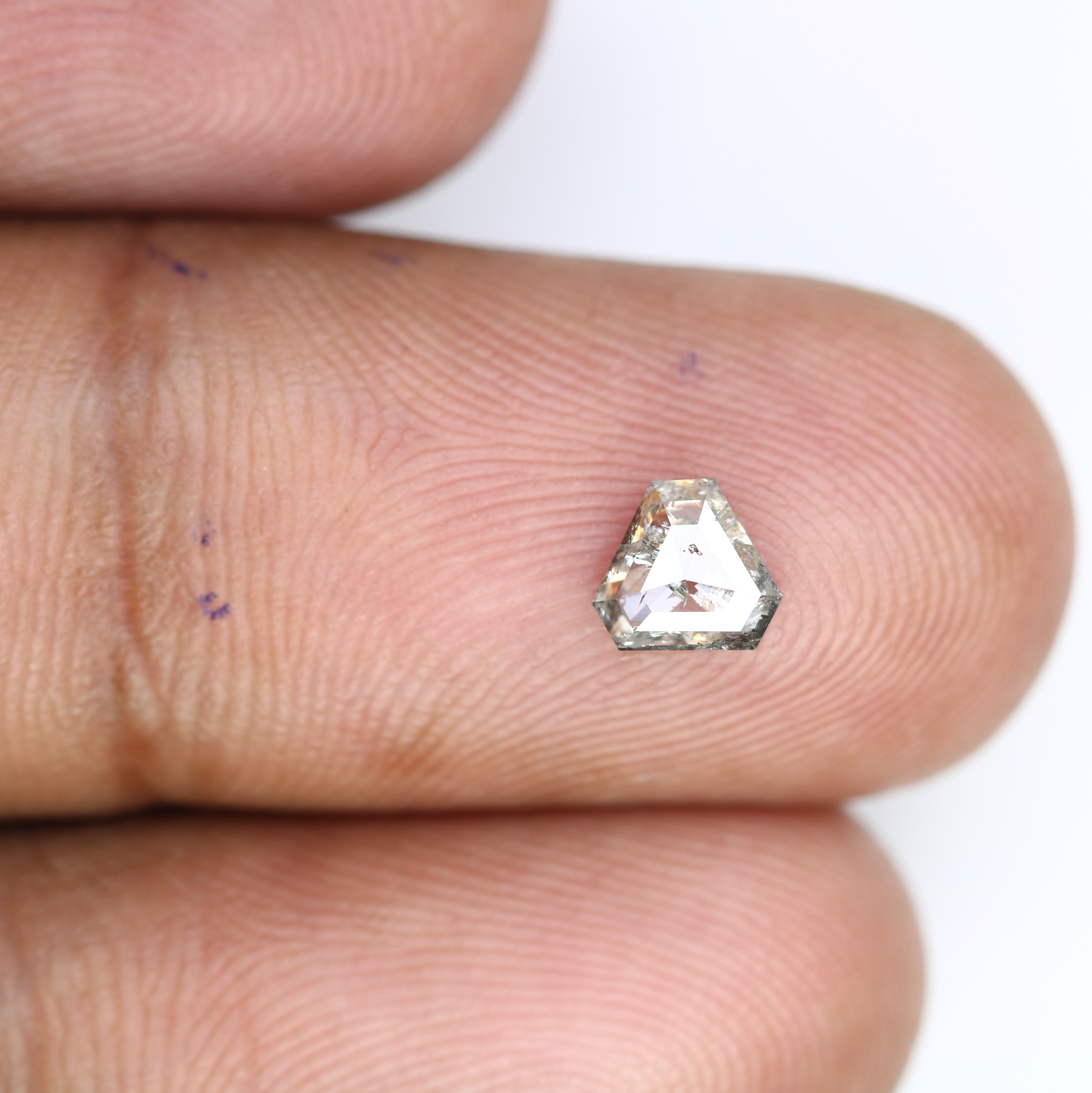 0.63 Carat 5 MM Triangle Shape Loose Natural Salt And Pepper Diamond For Wedding Ring