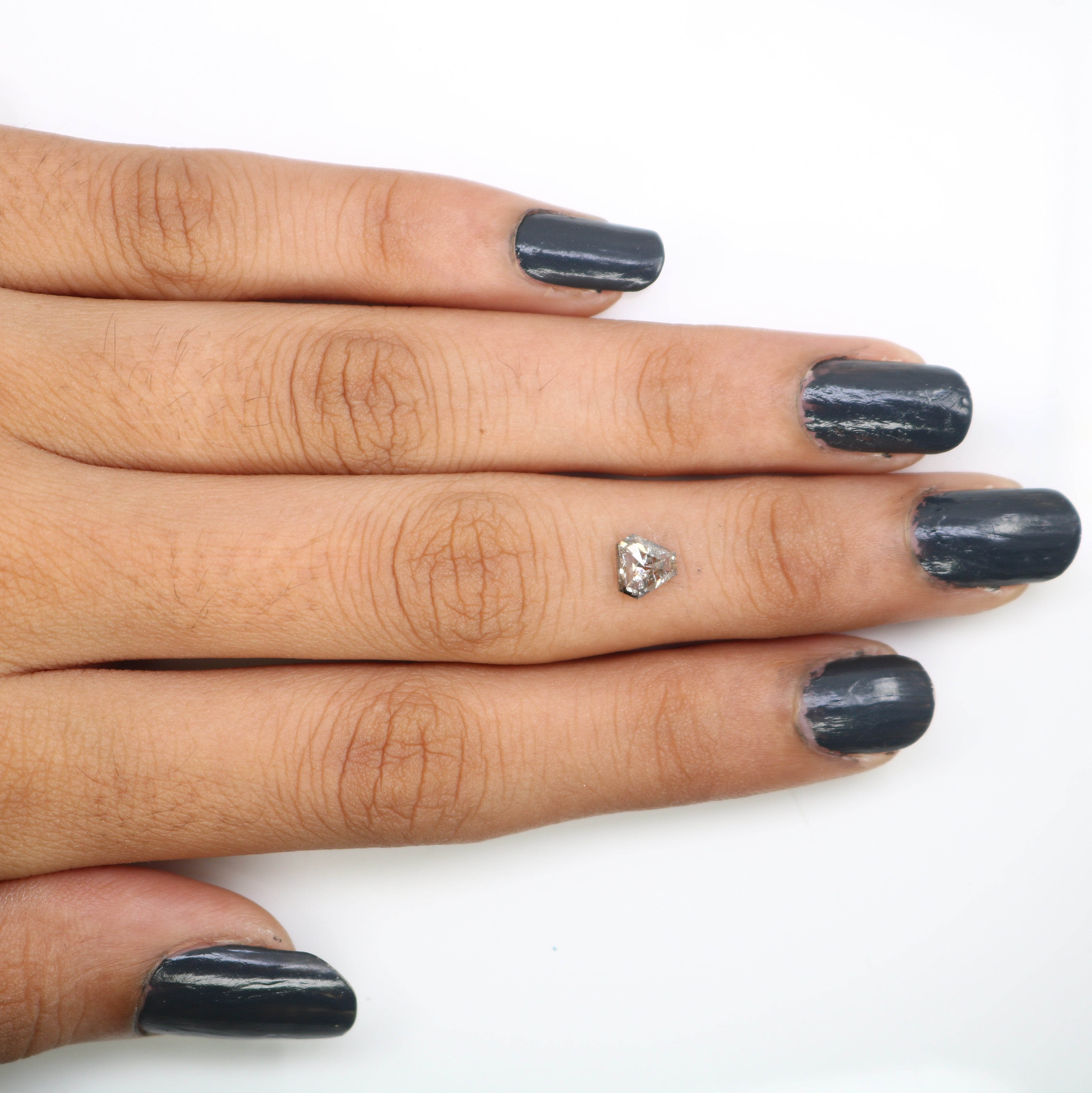 0.63 Carat 5 MM Triangle Shape Loose Natural Salt And Pepper Diamond For Wedding Ring