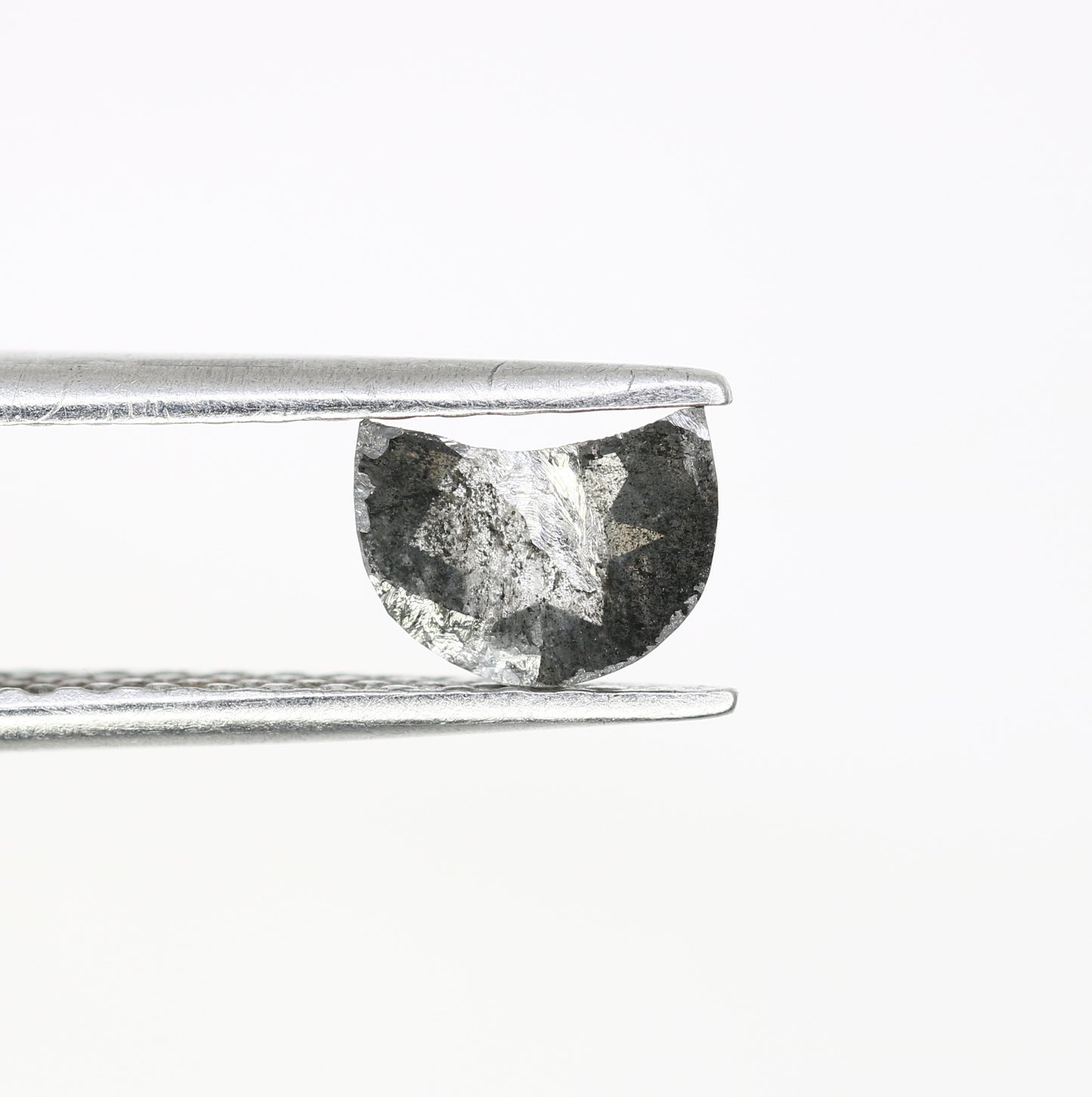 0.71 Carat Salt And Pepper Loose Half Moon Shaped Diamond For Engagement Ring