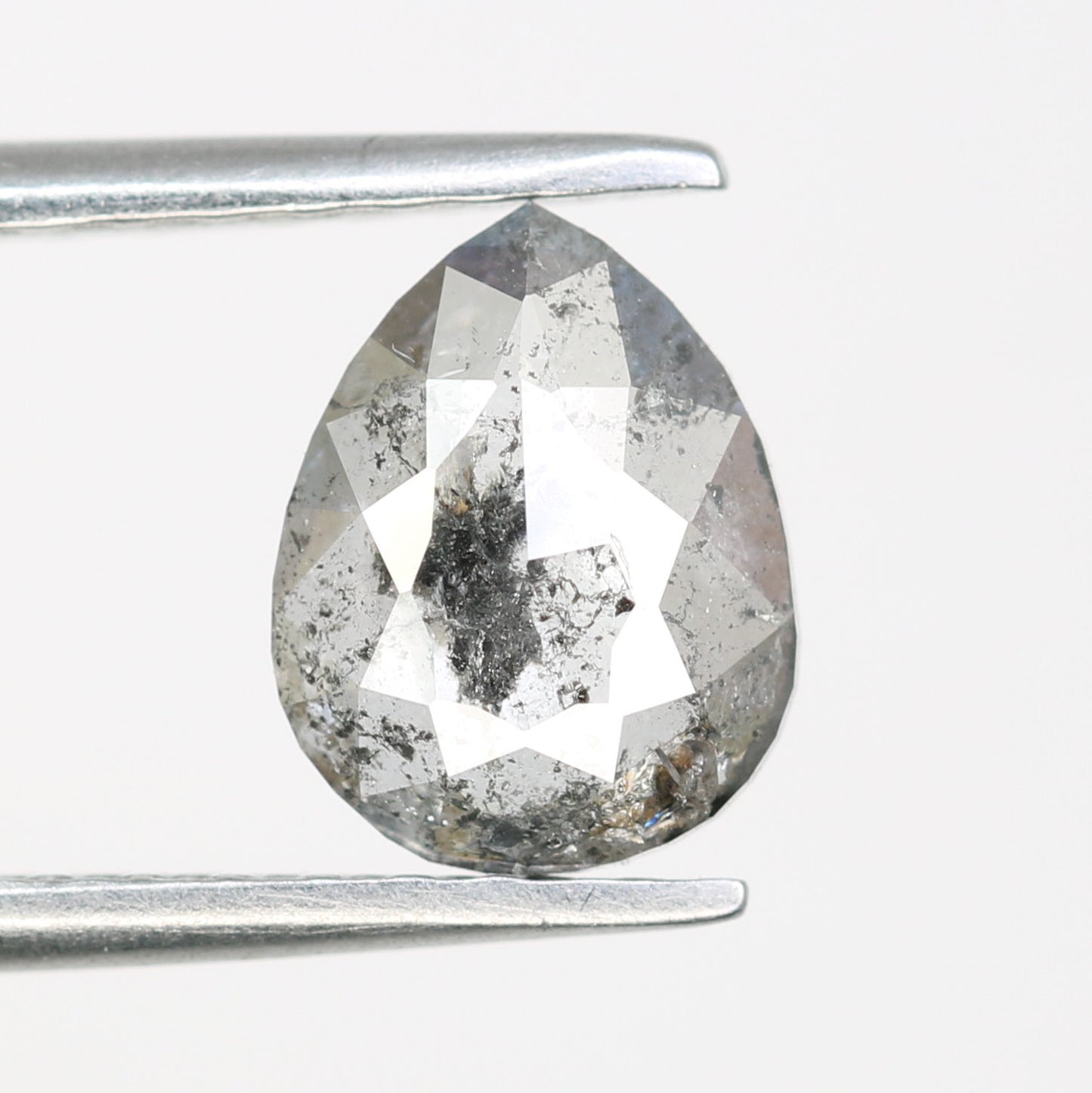 0.89 CT Pear Shape Salt And Pepper Loose Diamond For Engagement Ring