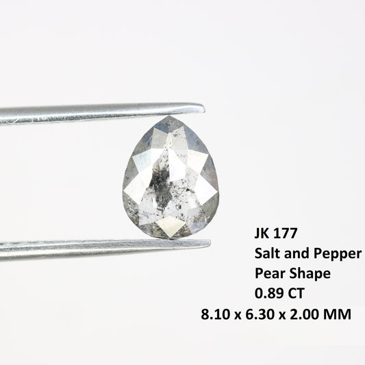 0.89 CT Pear Shape Salt And Pepper Loose Diamond For Engagement Ring