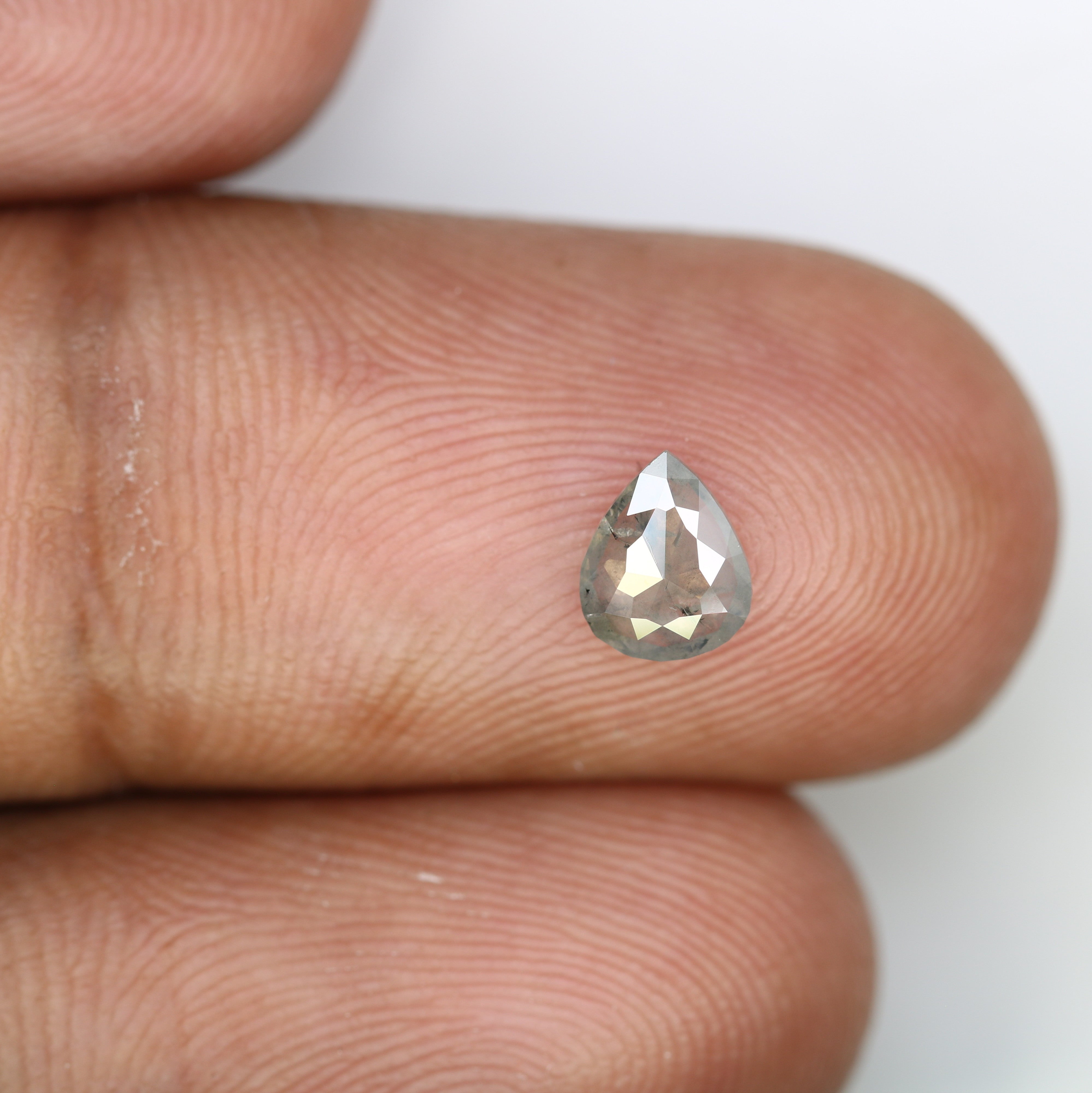 0.46 Carat Pear Shape Loose Salt And Pepper Diamond For Wedding Ring