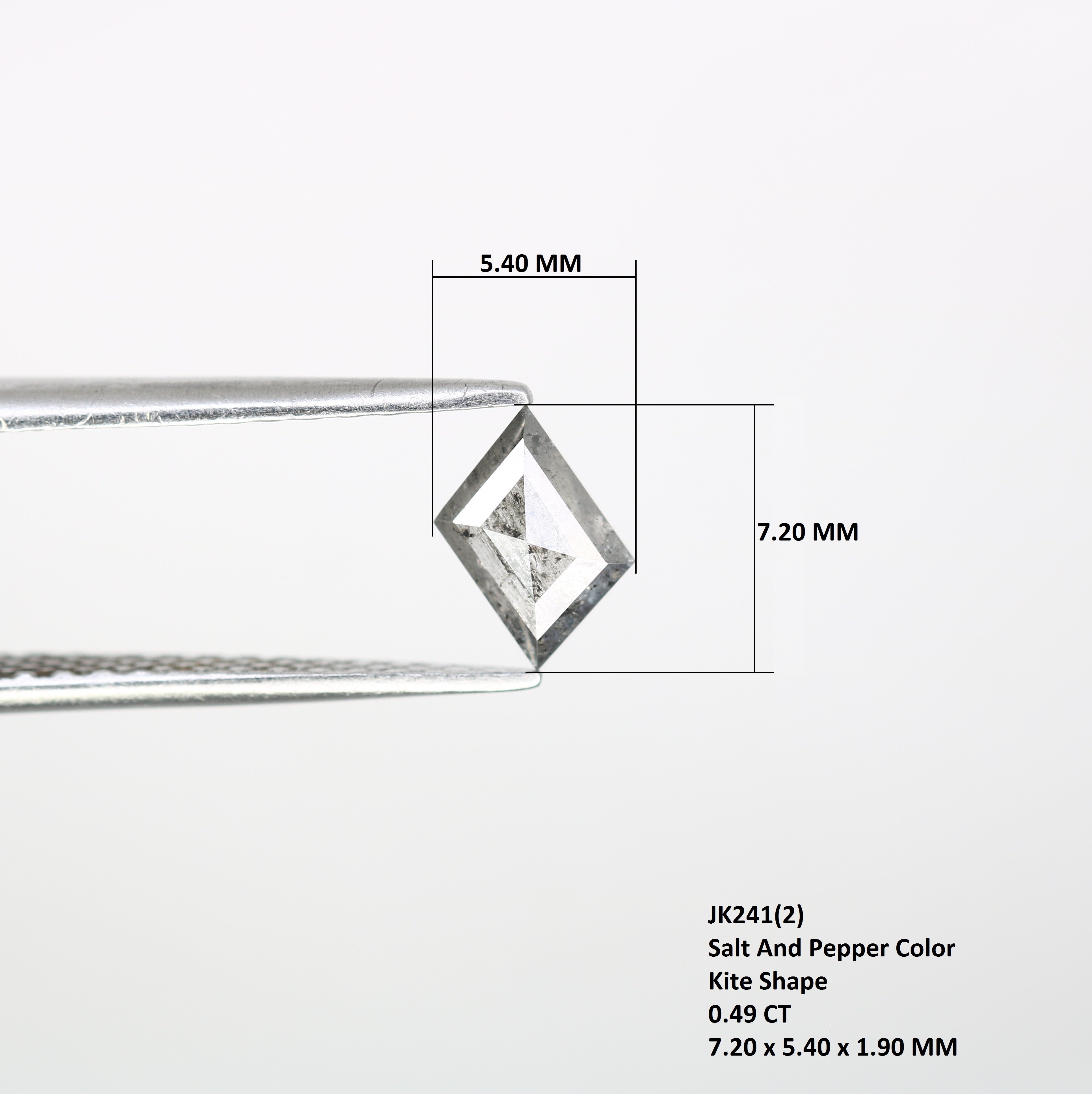 0.49 Ct Salt And Pepper Diamond Kite Shape Loose Diamond For Galaxy Diamond Ring