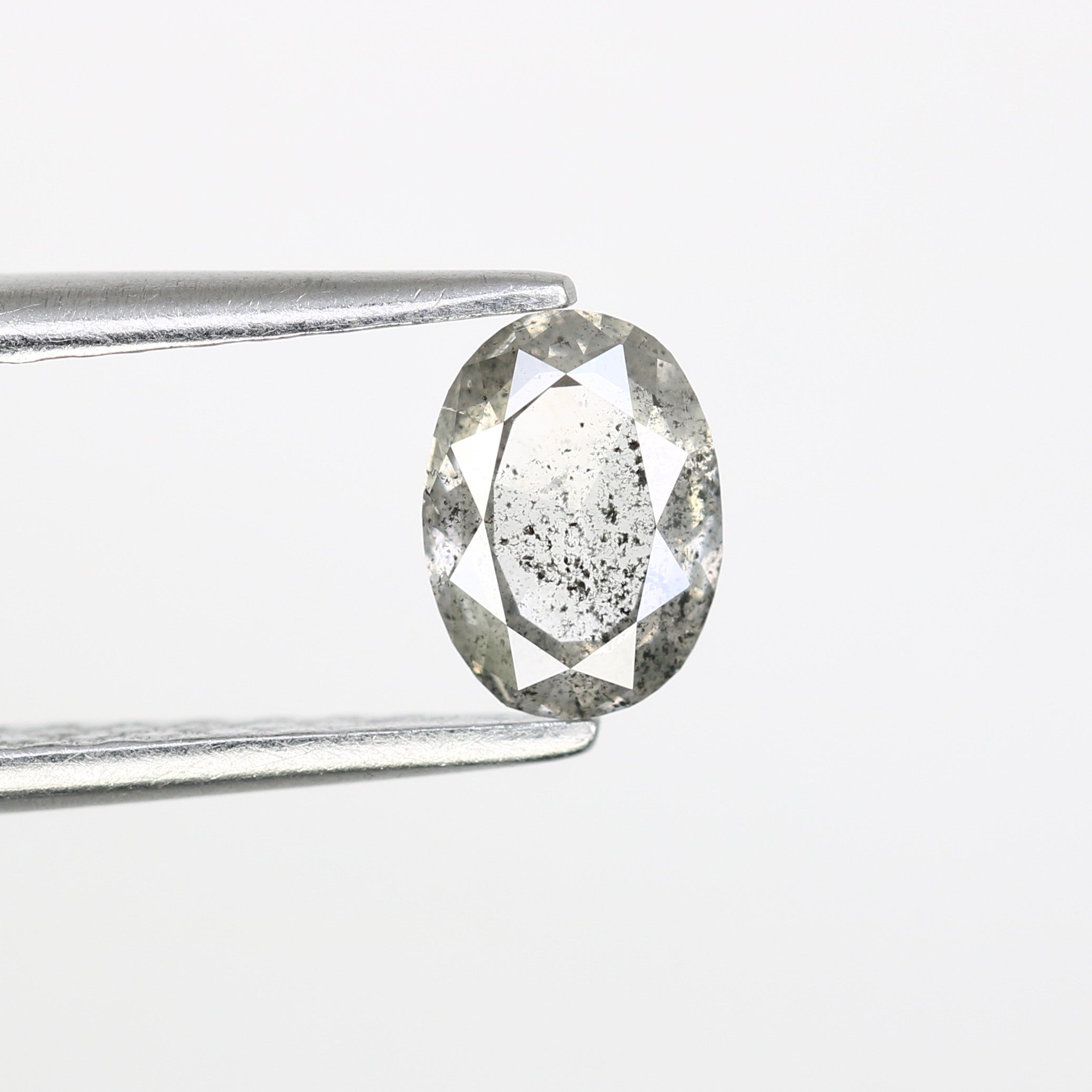 0.42 Carat Oval Cut Diamond Salt And Pepper Diamond For Galaxy Ring