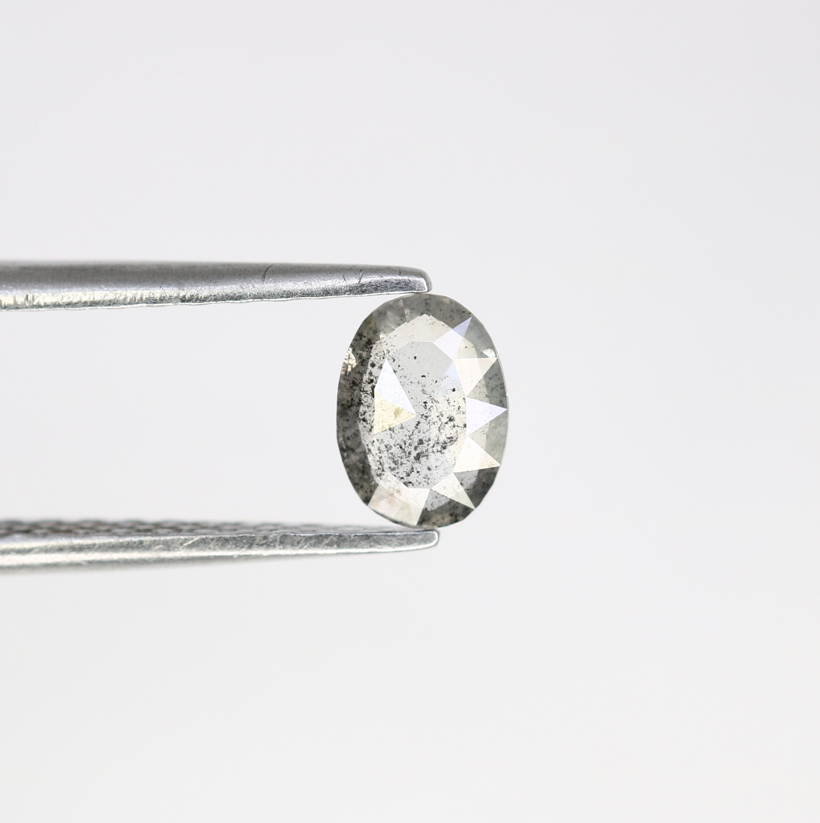 0.42 Carat Oval Cut Diamond Salt And Pepper Diamond For Galaxy Ring