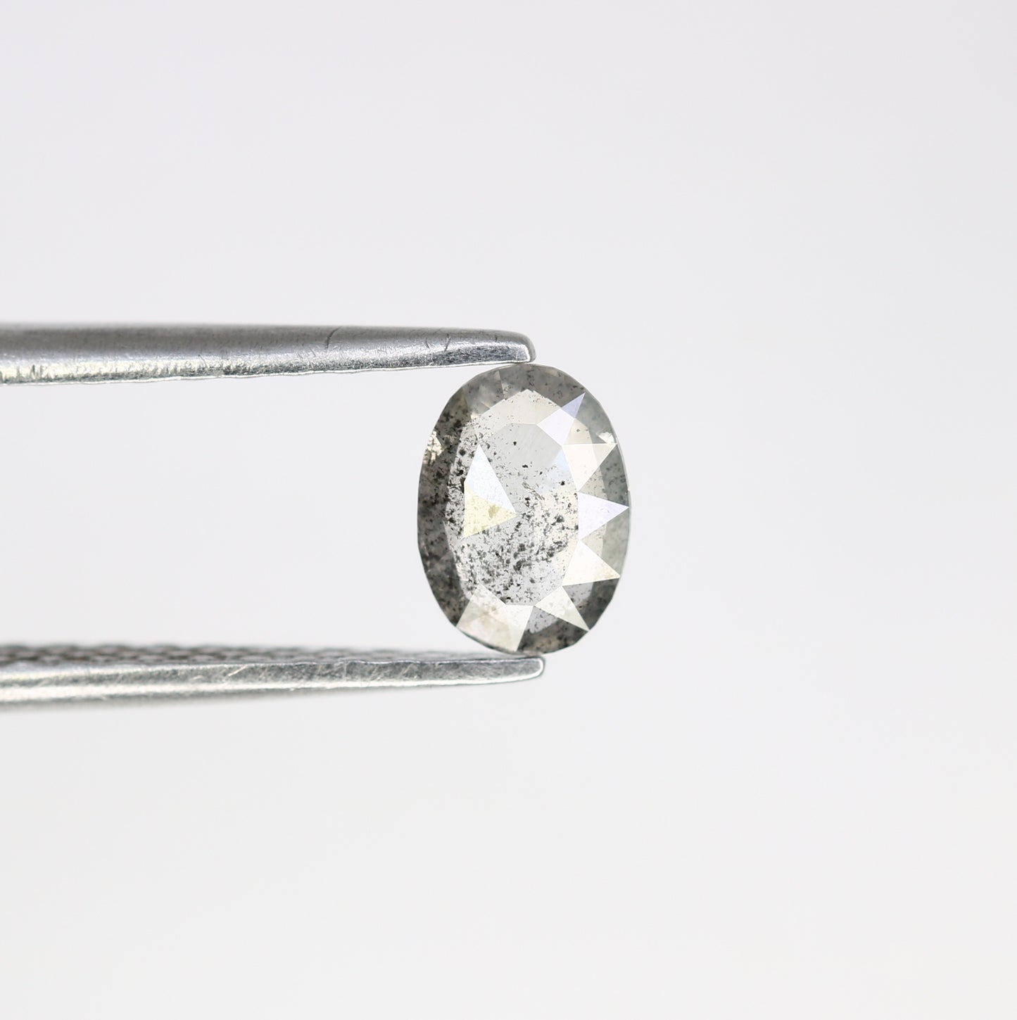 0.42 Carat Oval Cut Diamond Salt And Pepper Diamond For Galaxy Ring
