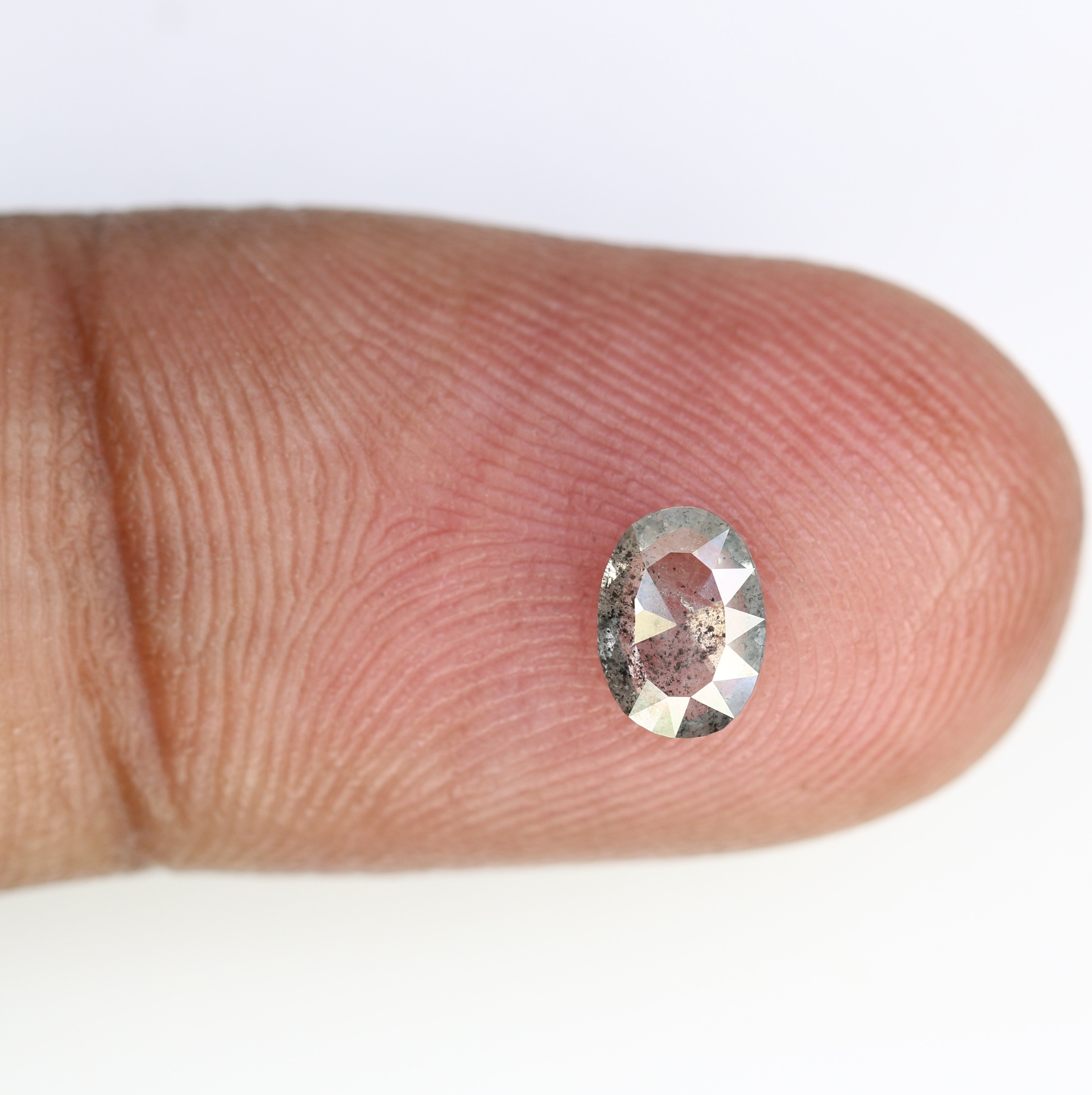 0.42 Carat Oval Cut Diamond Salt And Pepper Diamond For Galaxy Ring