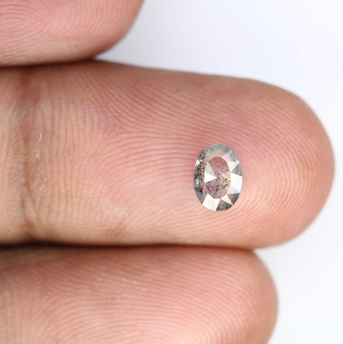 0.42 Carat Oval Cut Diamond Salt And Pepper Diamond For Galaxy Ring