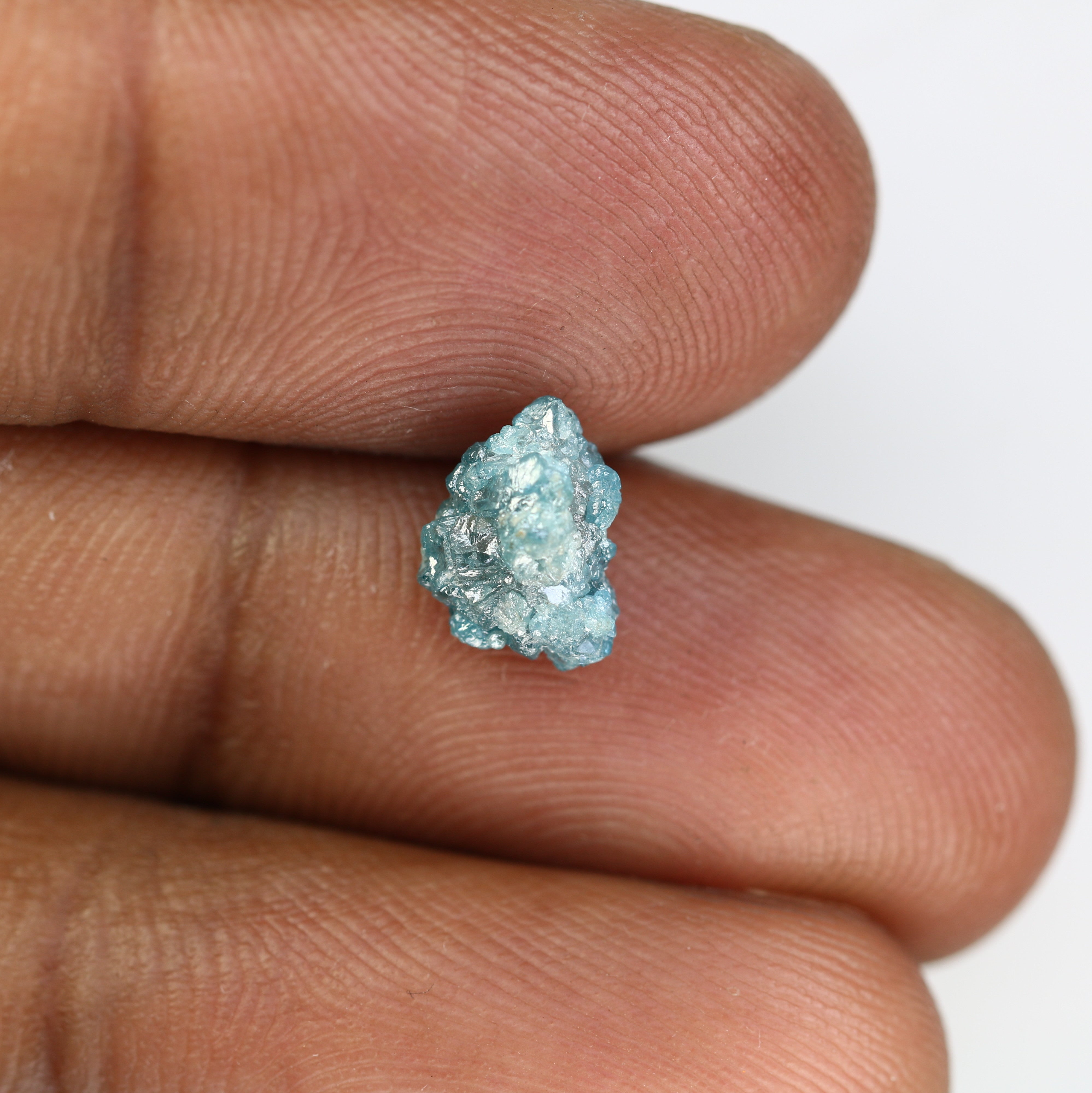 Raw Irregular Shape 2.26 CT Rough Blue Uncut Diamond For Promise Ring
