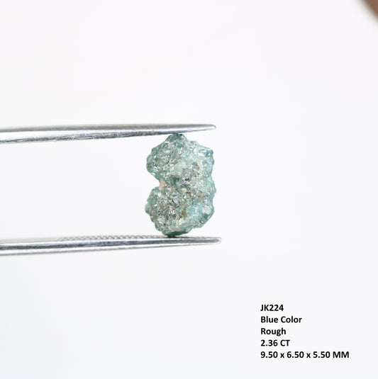 Uncut Irregular Shape 2.36 CT Blue Rough Raw Diamond For Statement Ring
