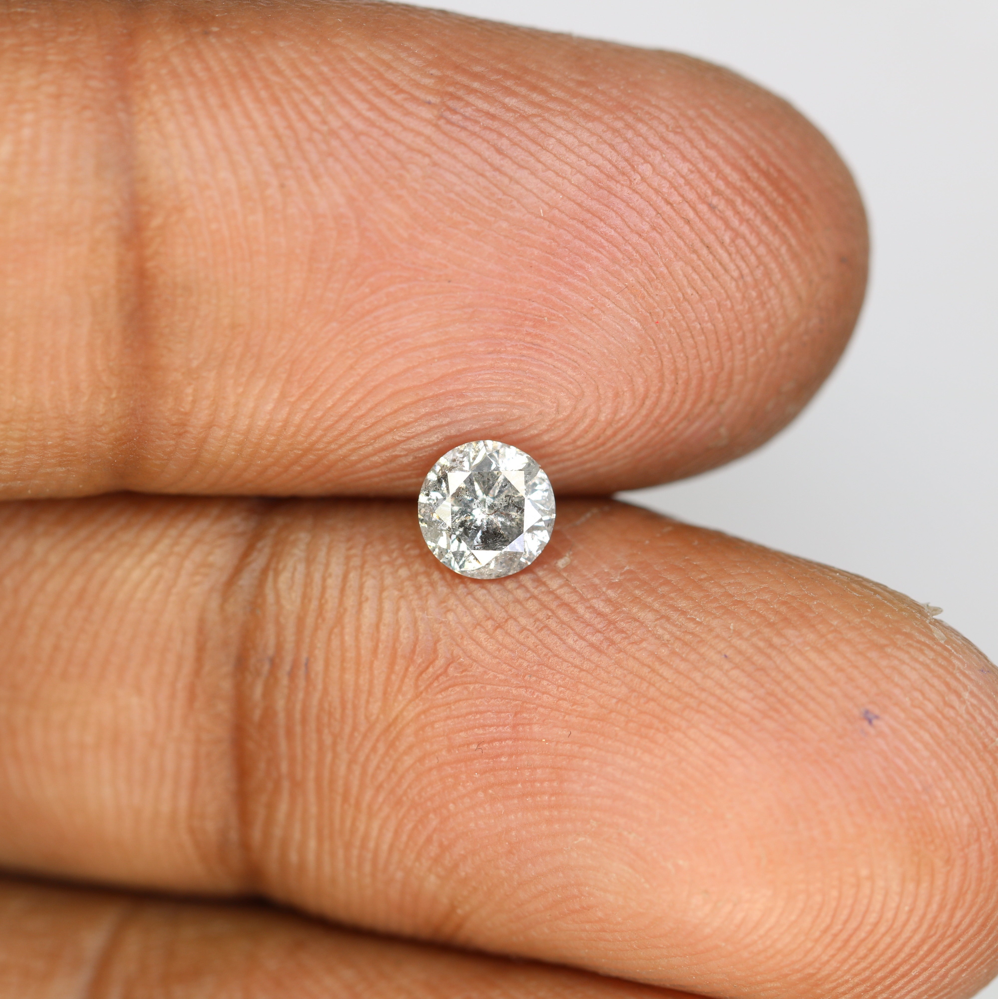 Salt And Pepper Diamond Ring 0.44 Carat Natural Round Brilliant Cut Diamond