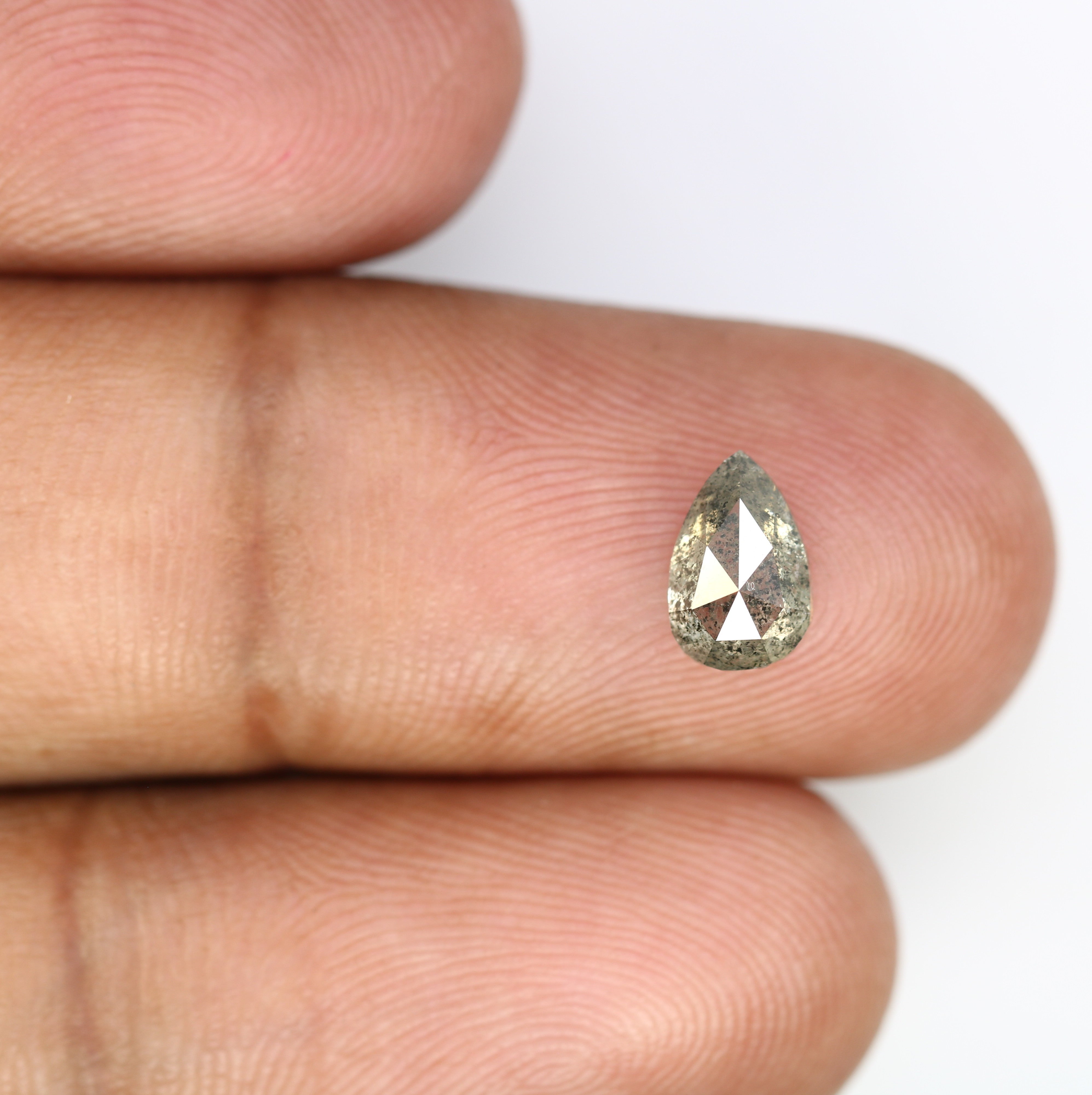 1.13 CT 7.80 MM Pear Shape Salt And Pepper Diamond For Engagement Ring
