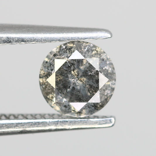 Round Brilliant Cut Diamond 0.39 Carat Natural Loose Salt And Pepper Diamond - JayKrishna Diamond