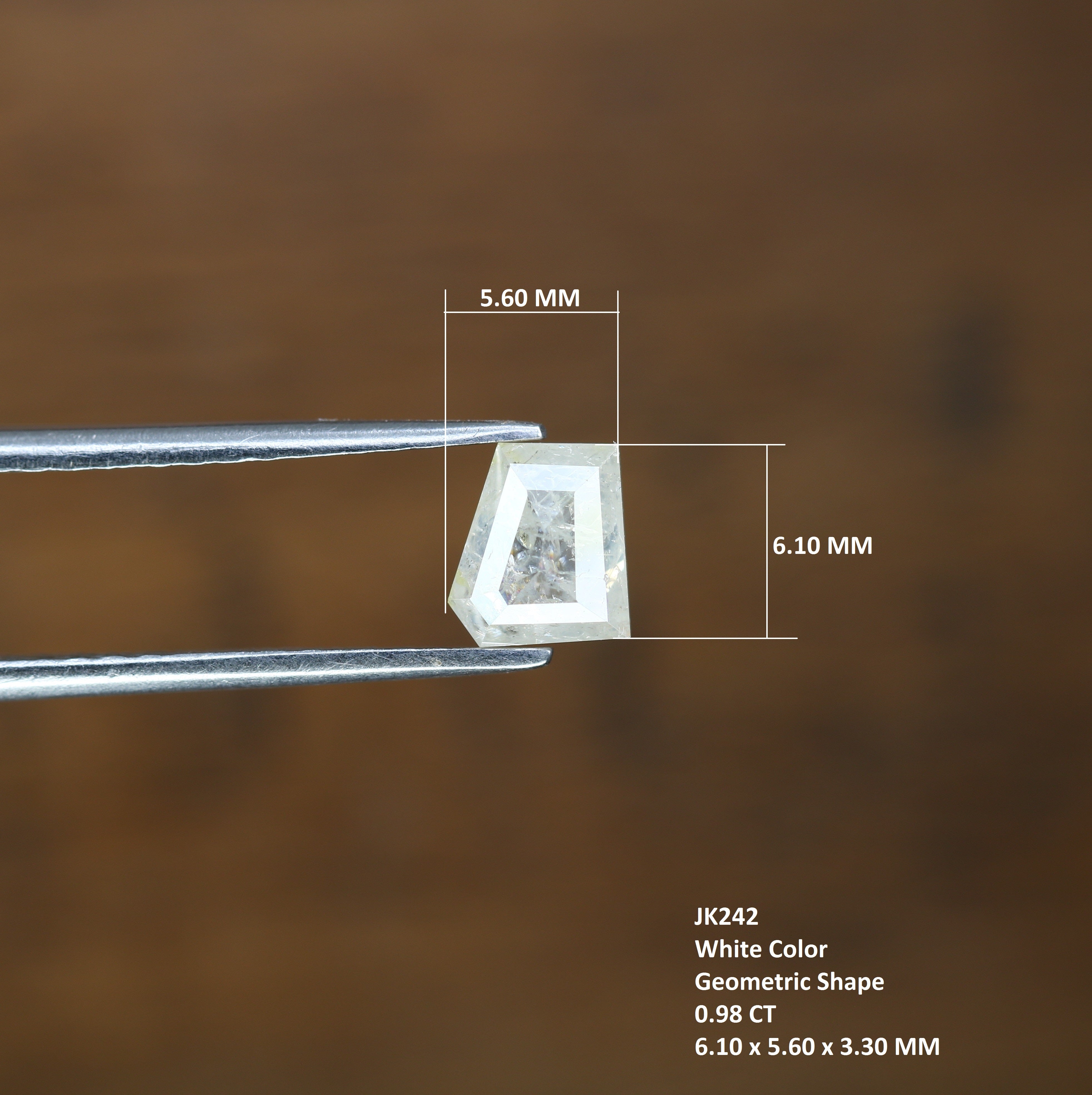0.98 CT White Geometric Shape Natural 6.10 MM Diamond For Statement Ring