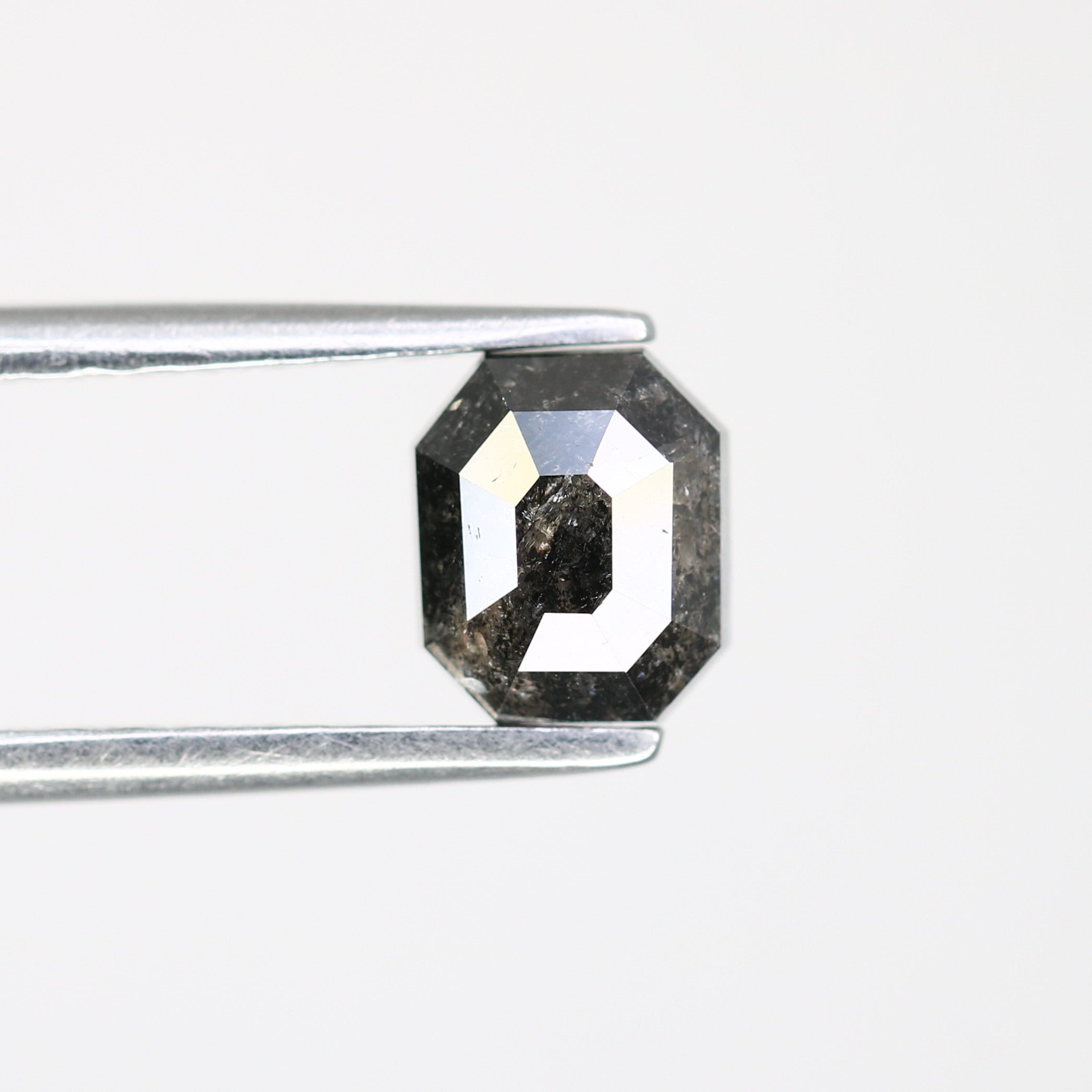 0.91 CT 5.90 MM Salt And Pepper Emerald Shape Diamond For Designer Jewelry