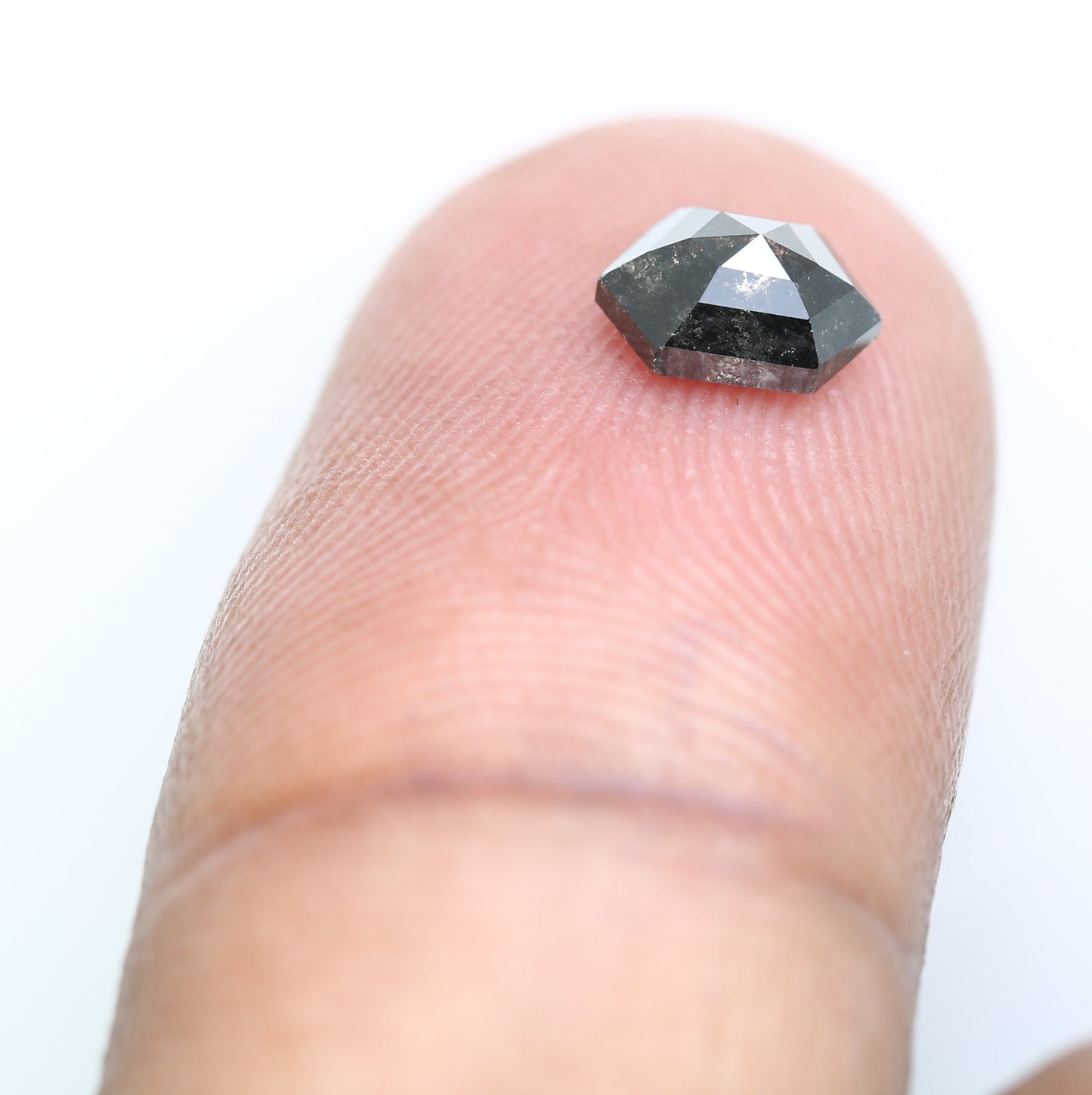 0.78 Carat Hexagon Cut 6.70 MM Loose Salt And Pepper Diamond For Engagement Ring