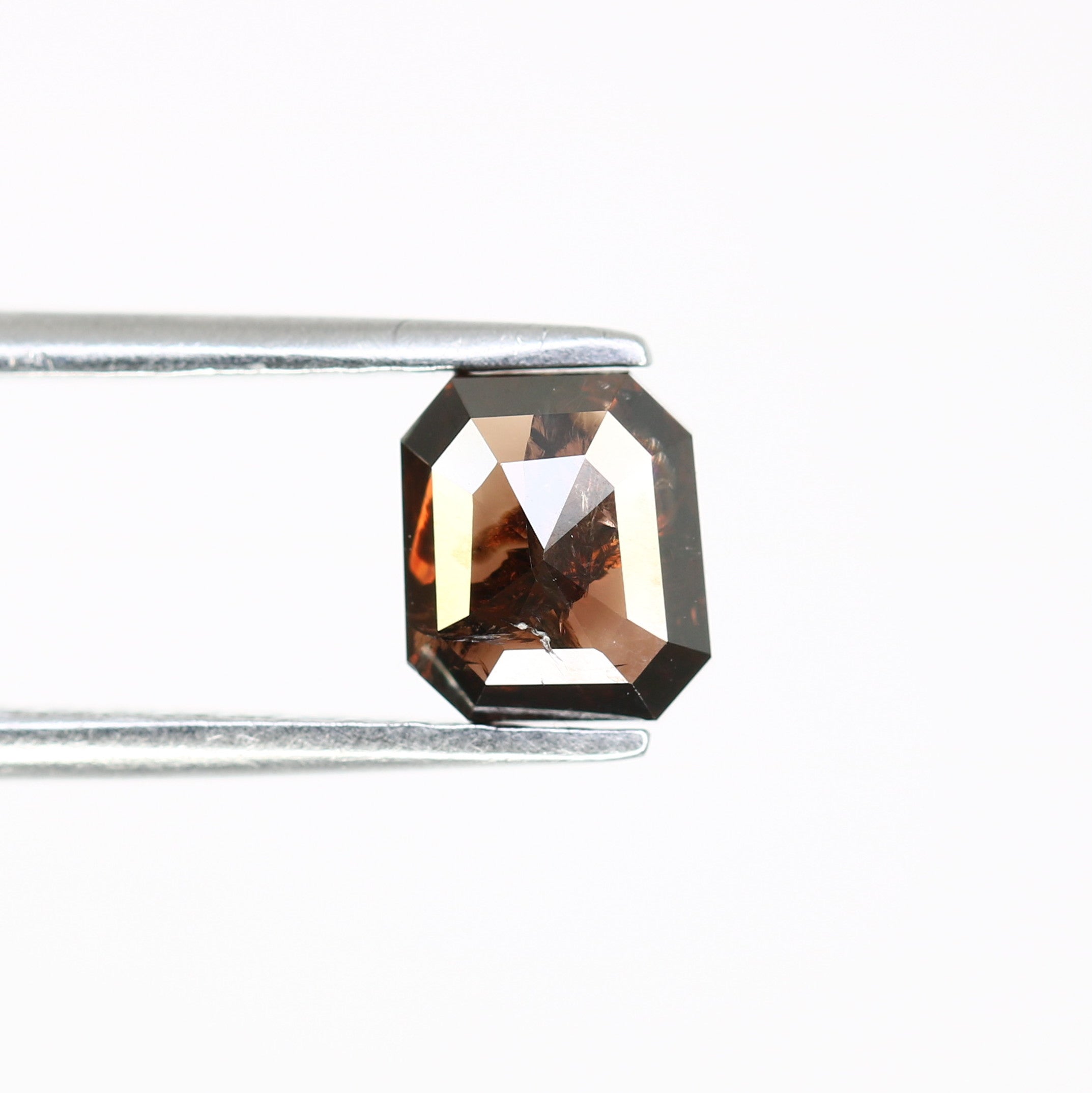 0.90 CT Dark Brown Emerald Shape Natural 6.00 MM Diamond For Statement Ring