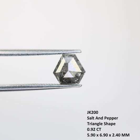 0.92 CT Triangle Shape Salt And Pepper Natural Diamond For Engagement Ring
