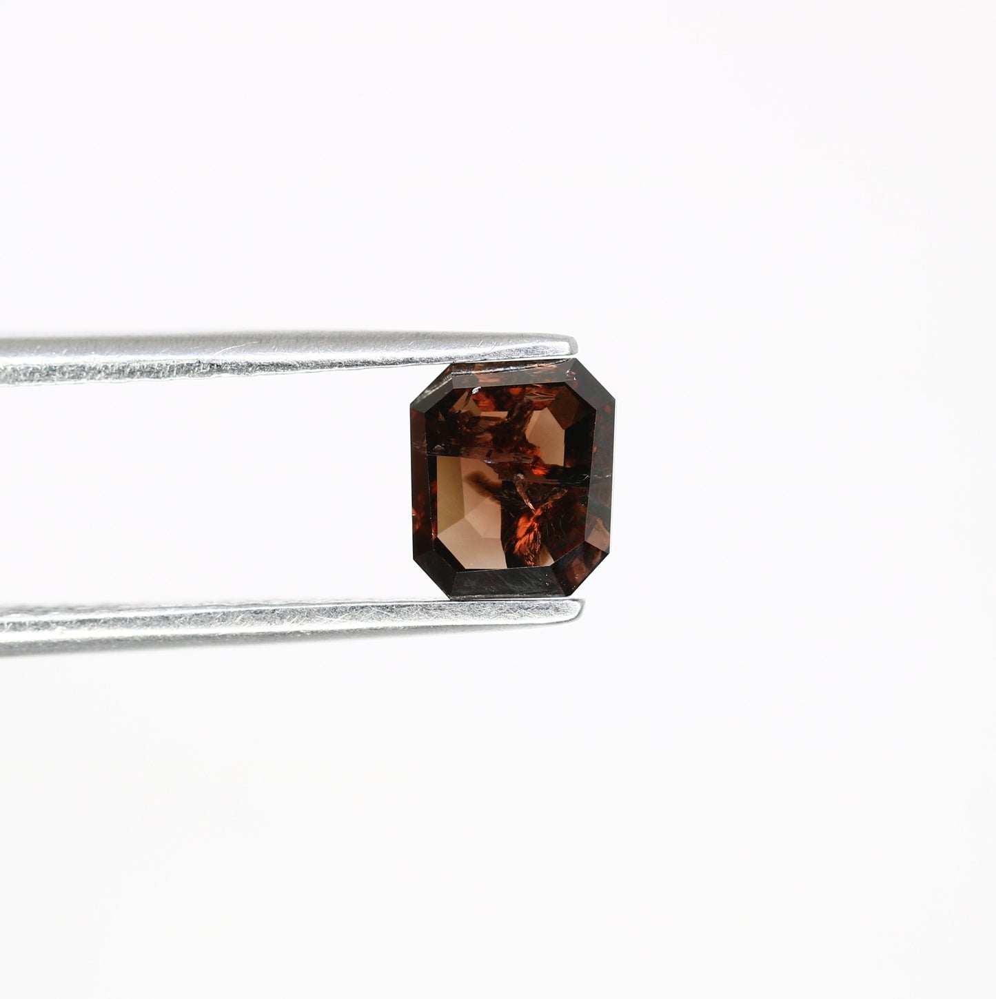 0.90 CT Dark Brown Emerald Shape Natural 6.00 MM Diamond For Statement Ring