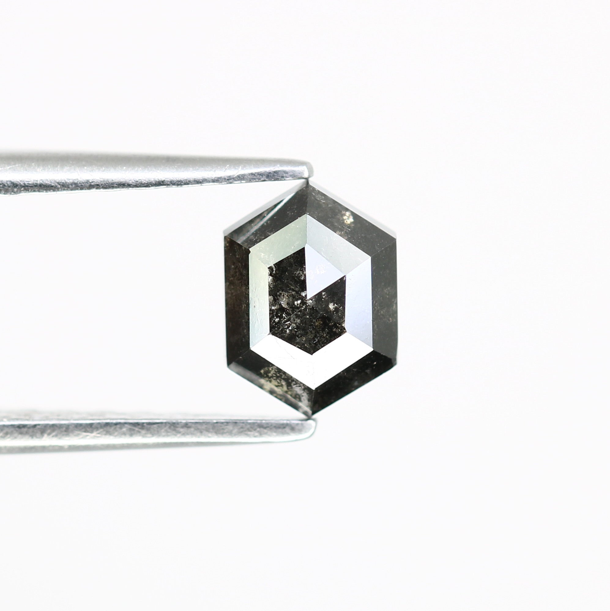 0.78 CT Salt And Pepper 6.60 MM Elongated Hexagon Shape Diamond For Engagement Ring