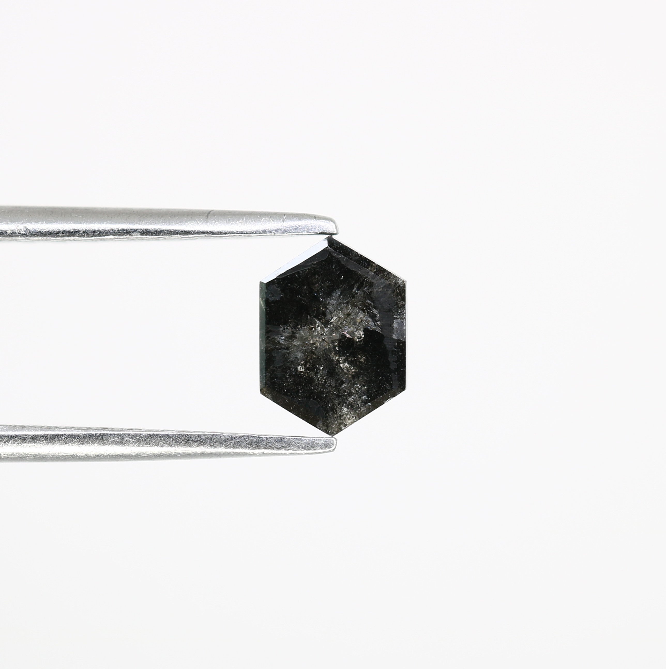 0.78 CT Salt And Pepper 6.60 MM Elongated Hexagon Shape Diamond For Engagement Ring