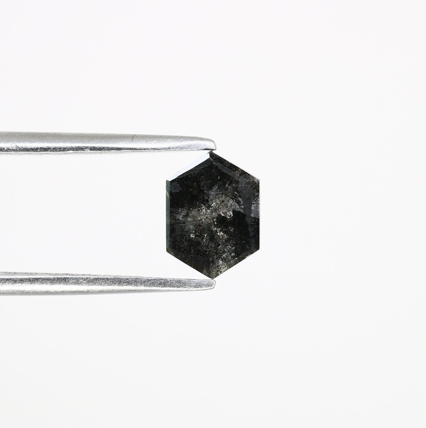 0.78 CT Salt And Pepper 6.60 MM Elongated Hexagon Shape Diamond For Engagement Ring