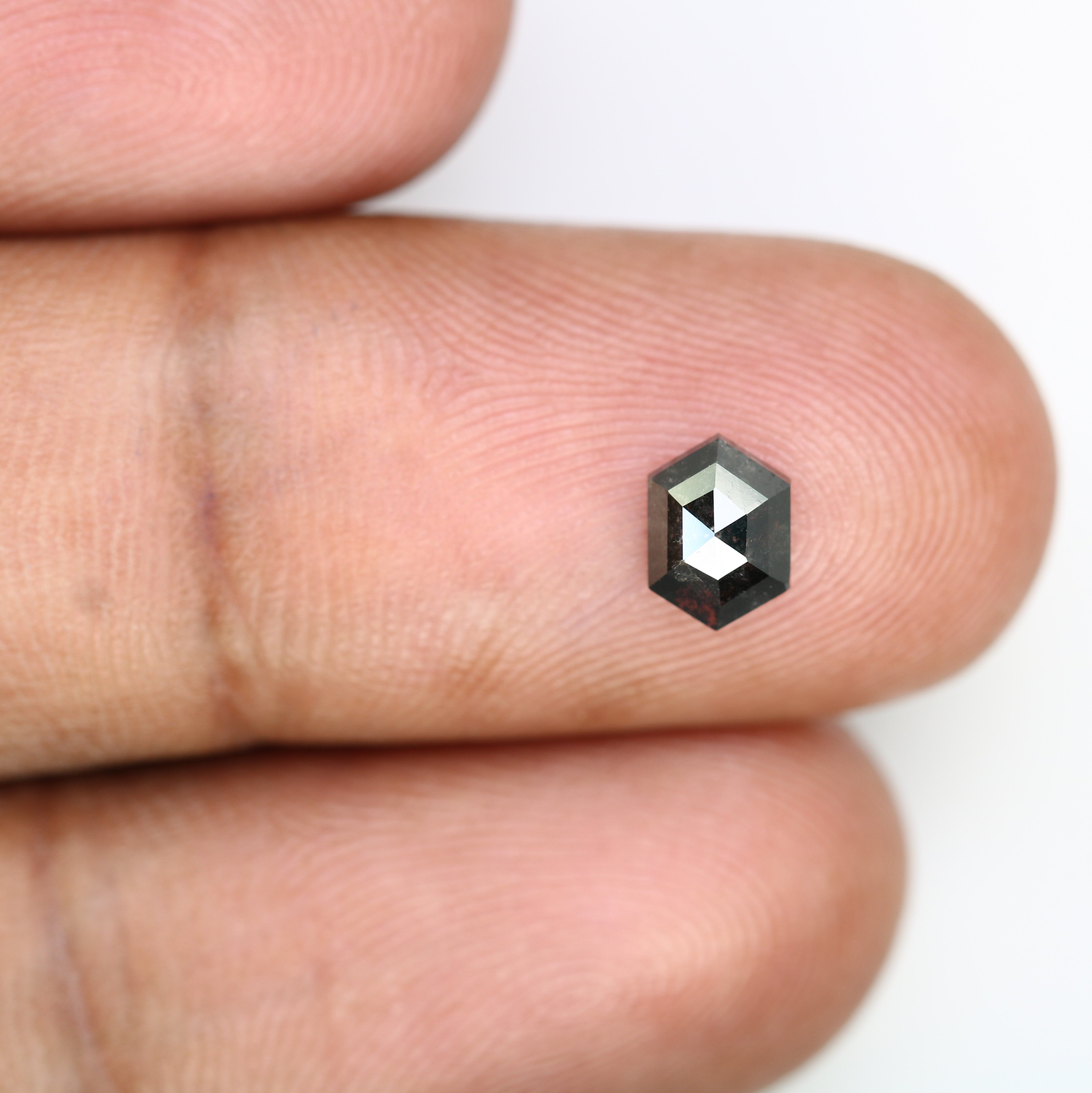 0.78 CT Salt And Pepper 6.60 MM Elongated Hexagon Shape Diamond For Engagement Ring