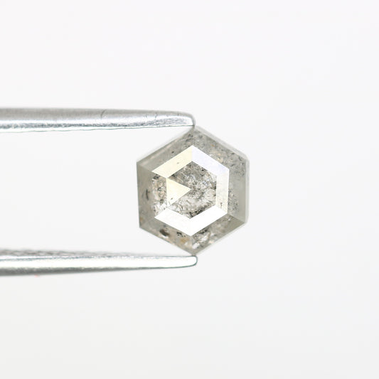 0.80 CT 6.00 MM Hexagon Cut Salt And Pepper Diamond For Promise Ring
