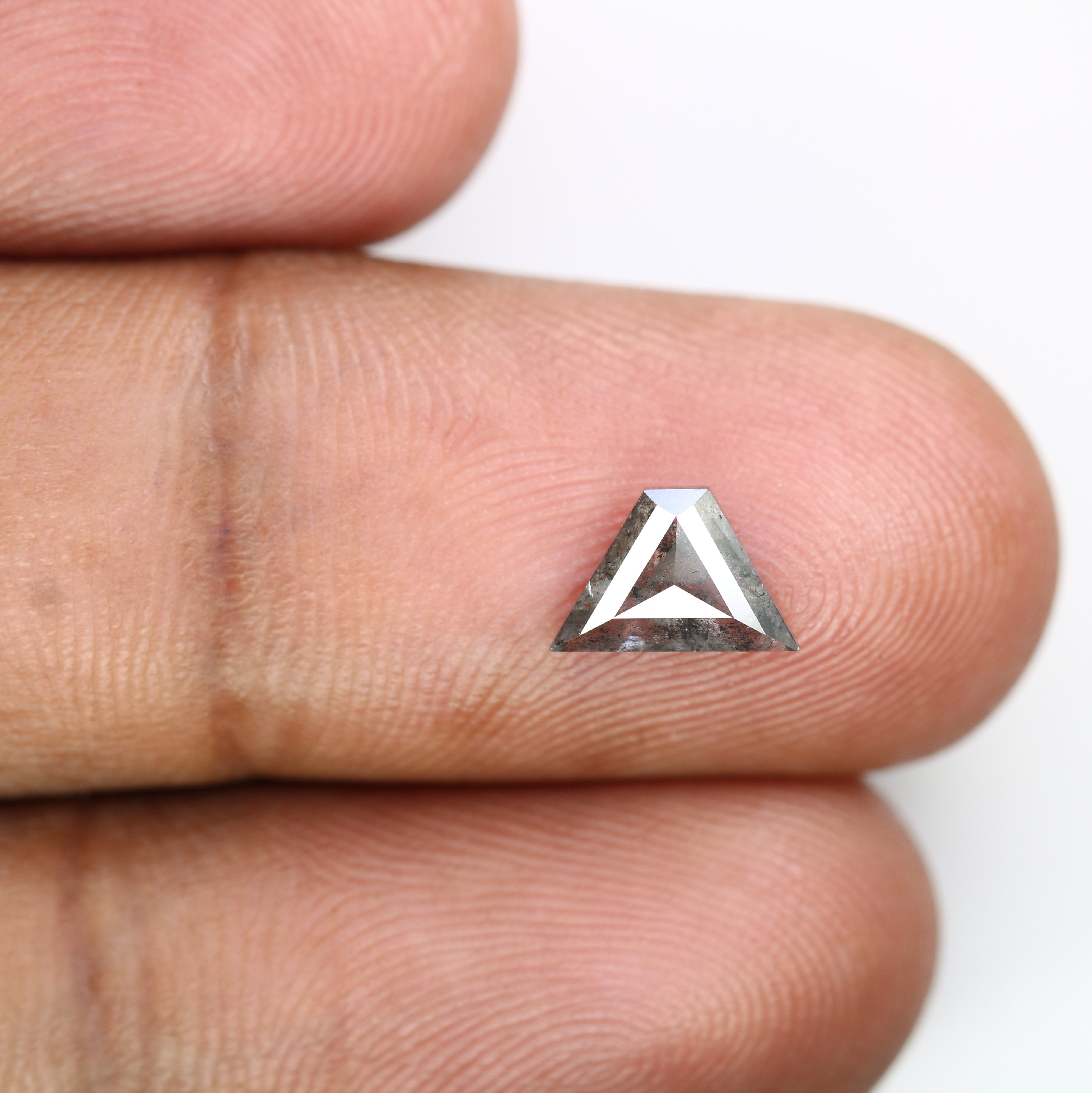 0.89 CT Triangle Shape Salt And Pepper 5.50 MM Diamond For Designer Diamond Ring