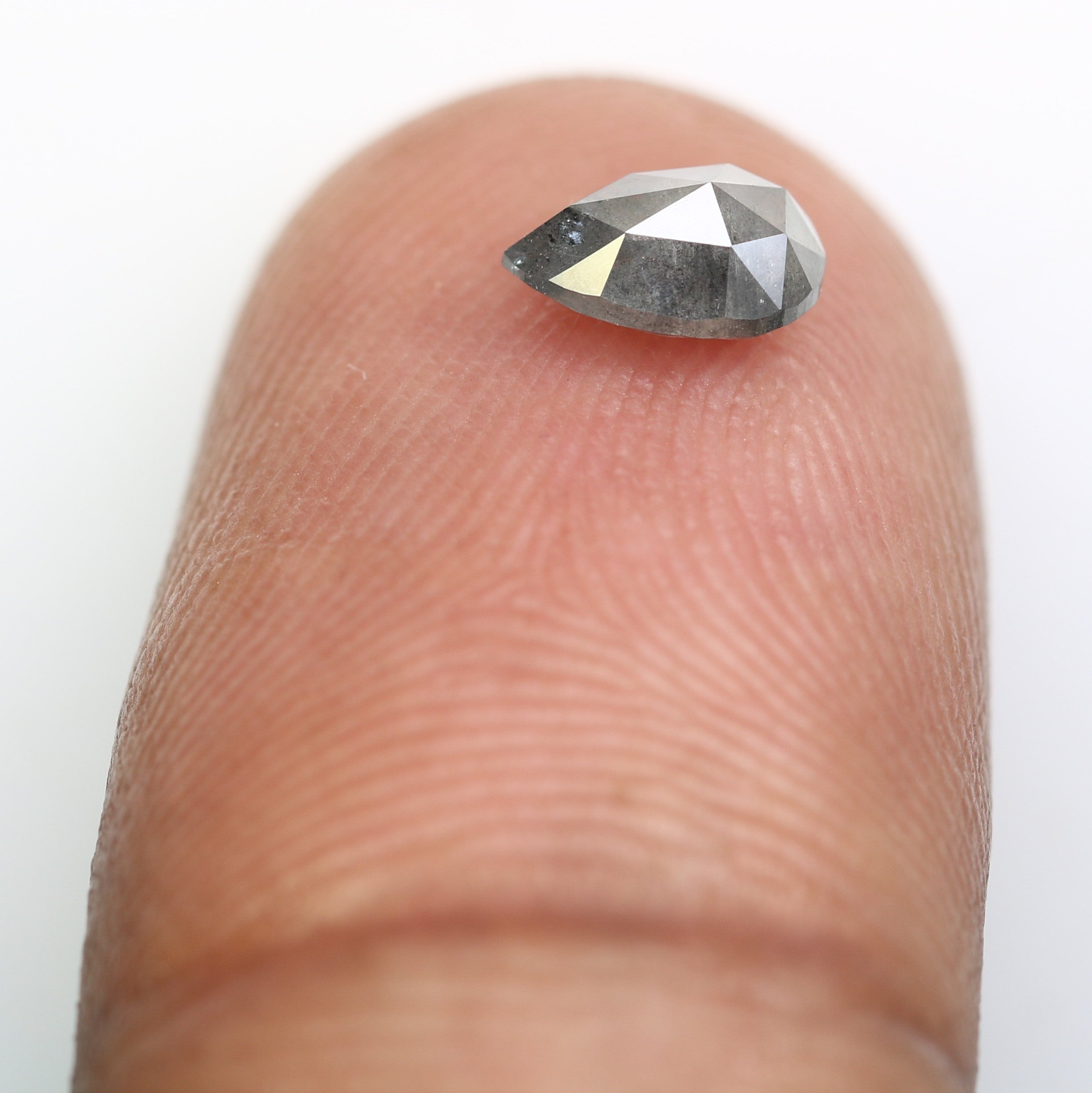 Salt And Pepper Diamond 0.69 CT Loose Natural Pear Diamond For Promise Ring