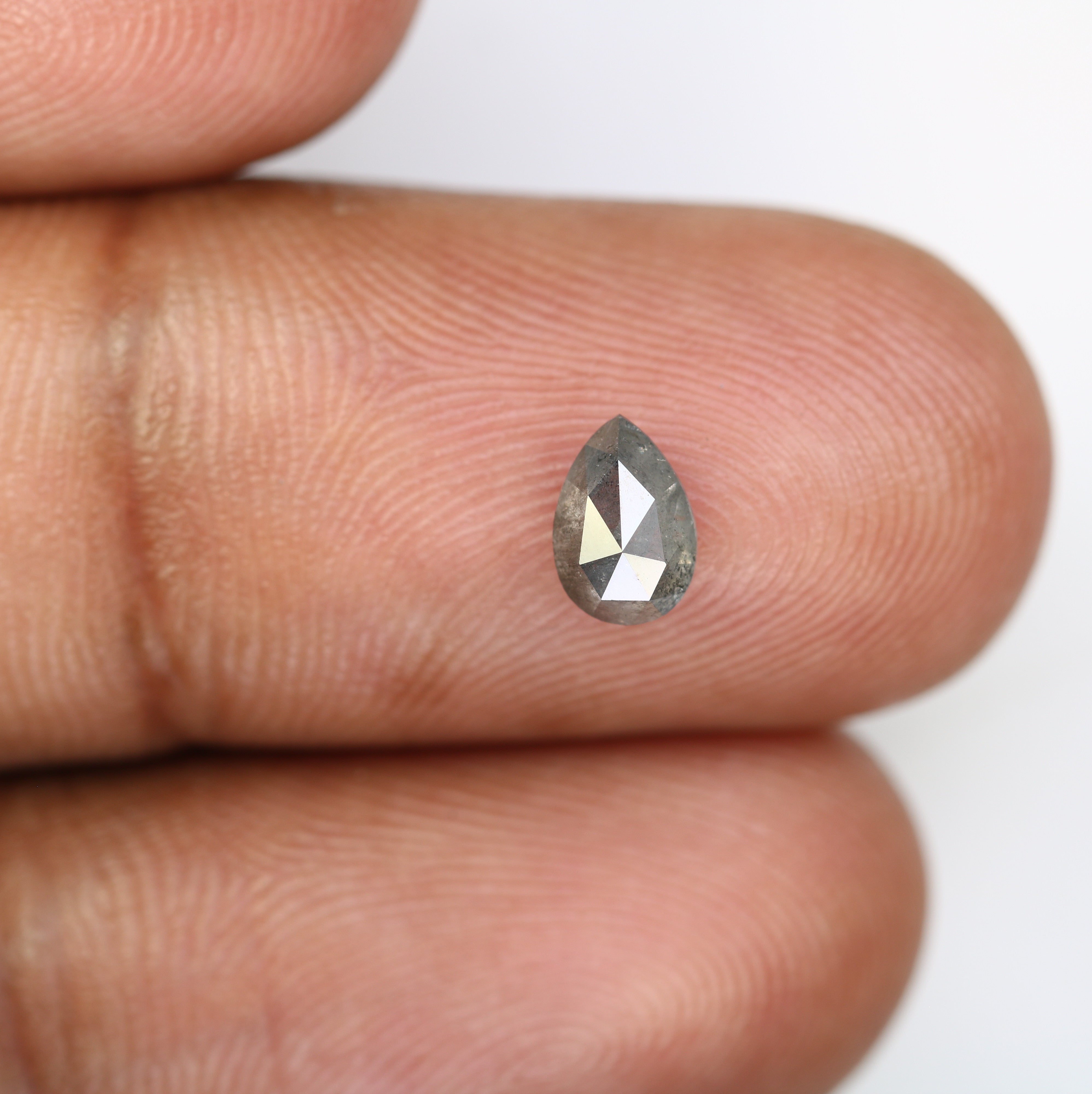 Salt And Pepper Diamond 0.69 CT Loose Natural Pear Diamond For Promise Ring