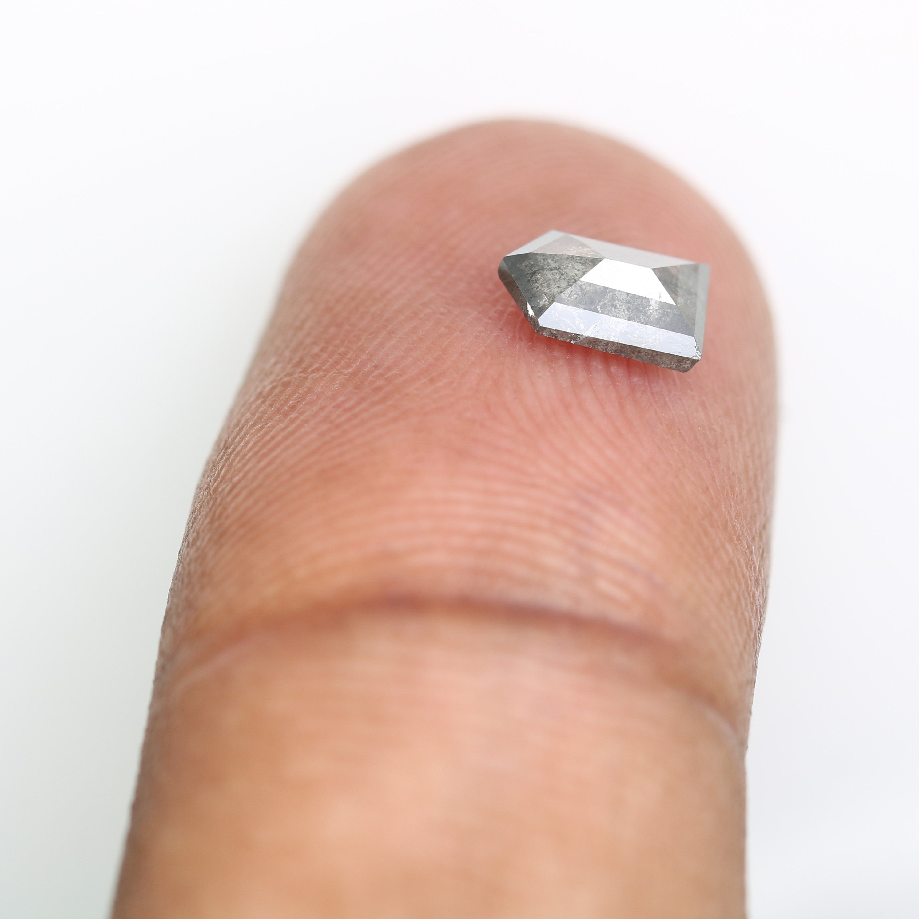 0.63 CT Bullet Shape 6.50 MM Salt And Pepper Diamond For Designer Jewelry