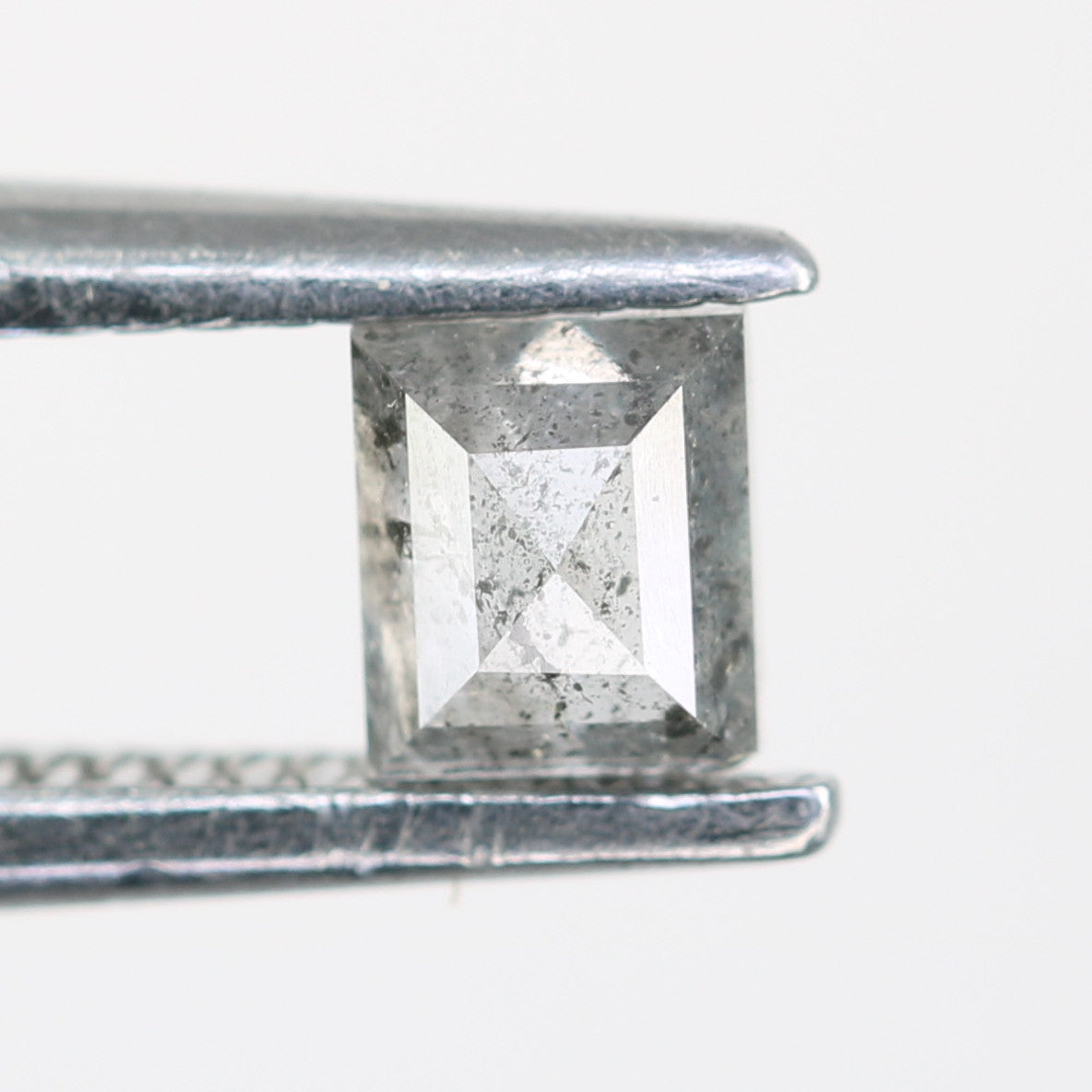0.26 CT Baguette Shape Salt and Pepper Diamond For Engagement Ring