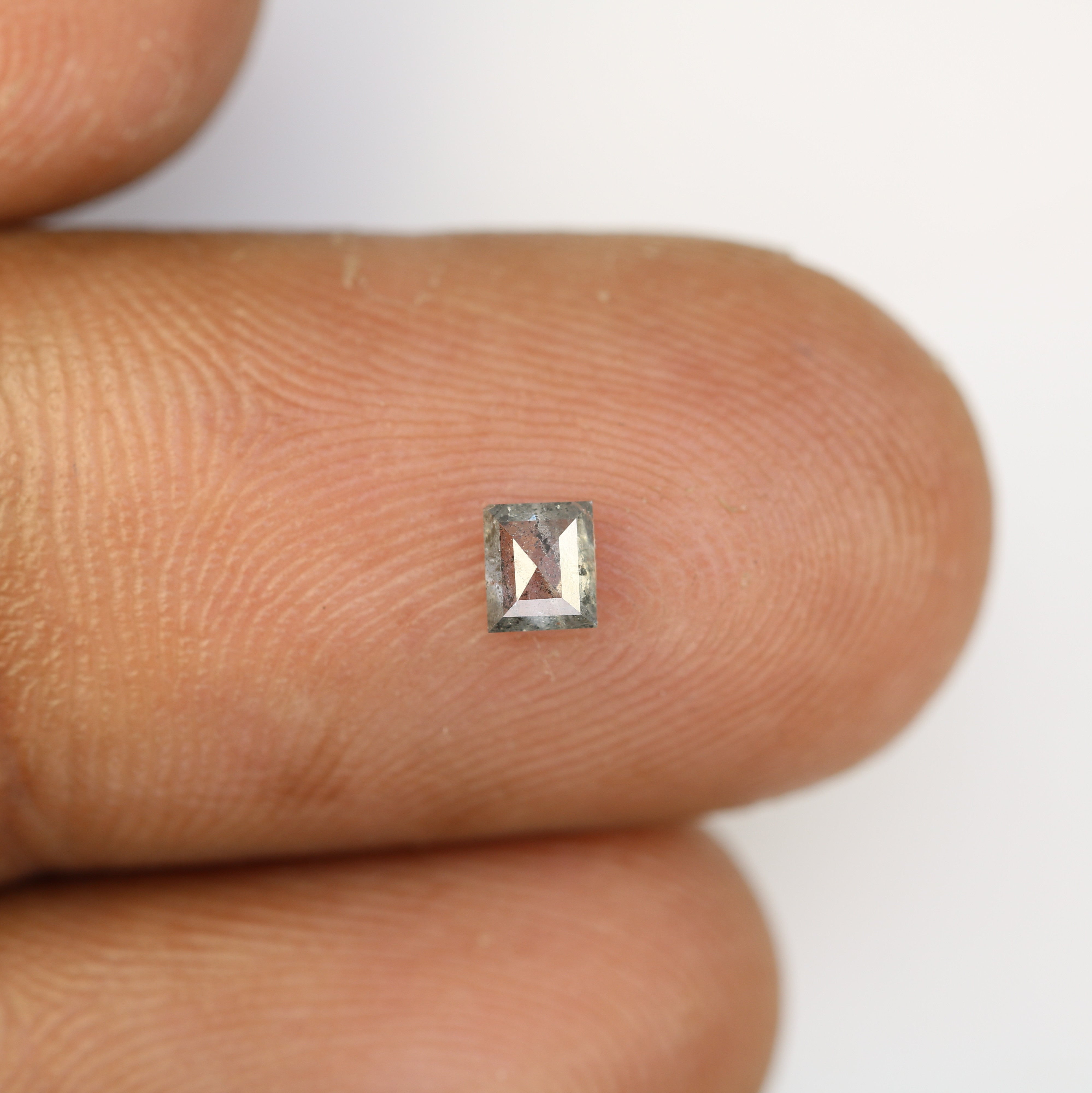 0.26 CT Baguette Shape Salt and Pepper Diamond For Engagement Ring