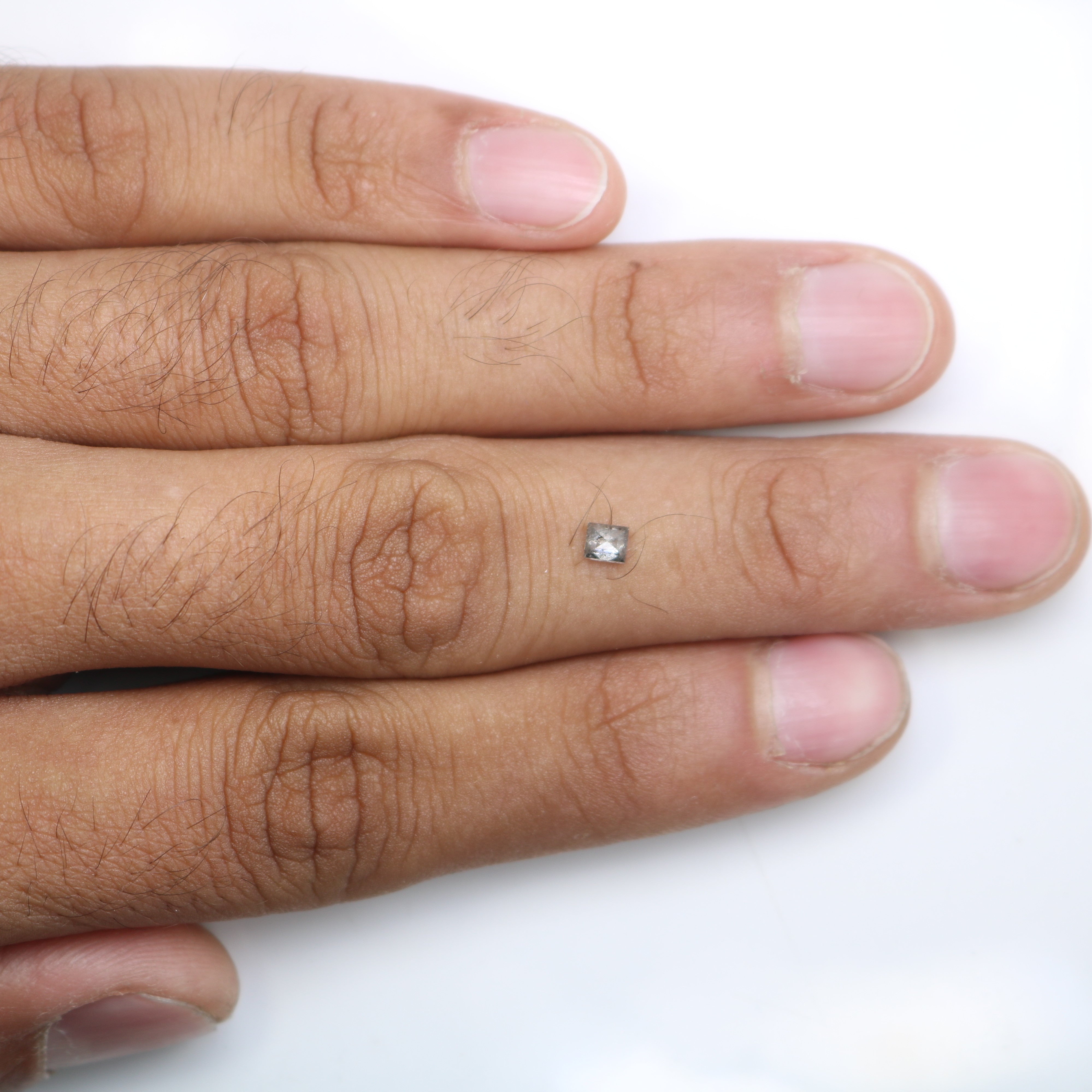 0.26 CT Baguette Shape Salt and Pepper Diamond For Engagement Ring