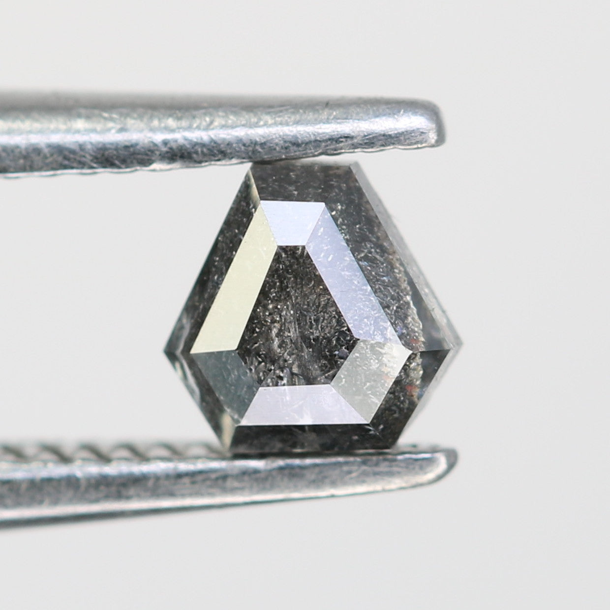 0.23 CT Salt And Pepper Natural Triangle Shape Diamond For Engagement Ring