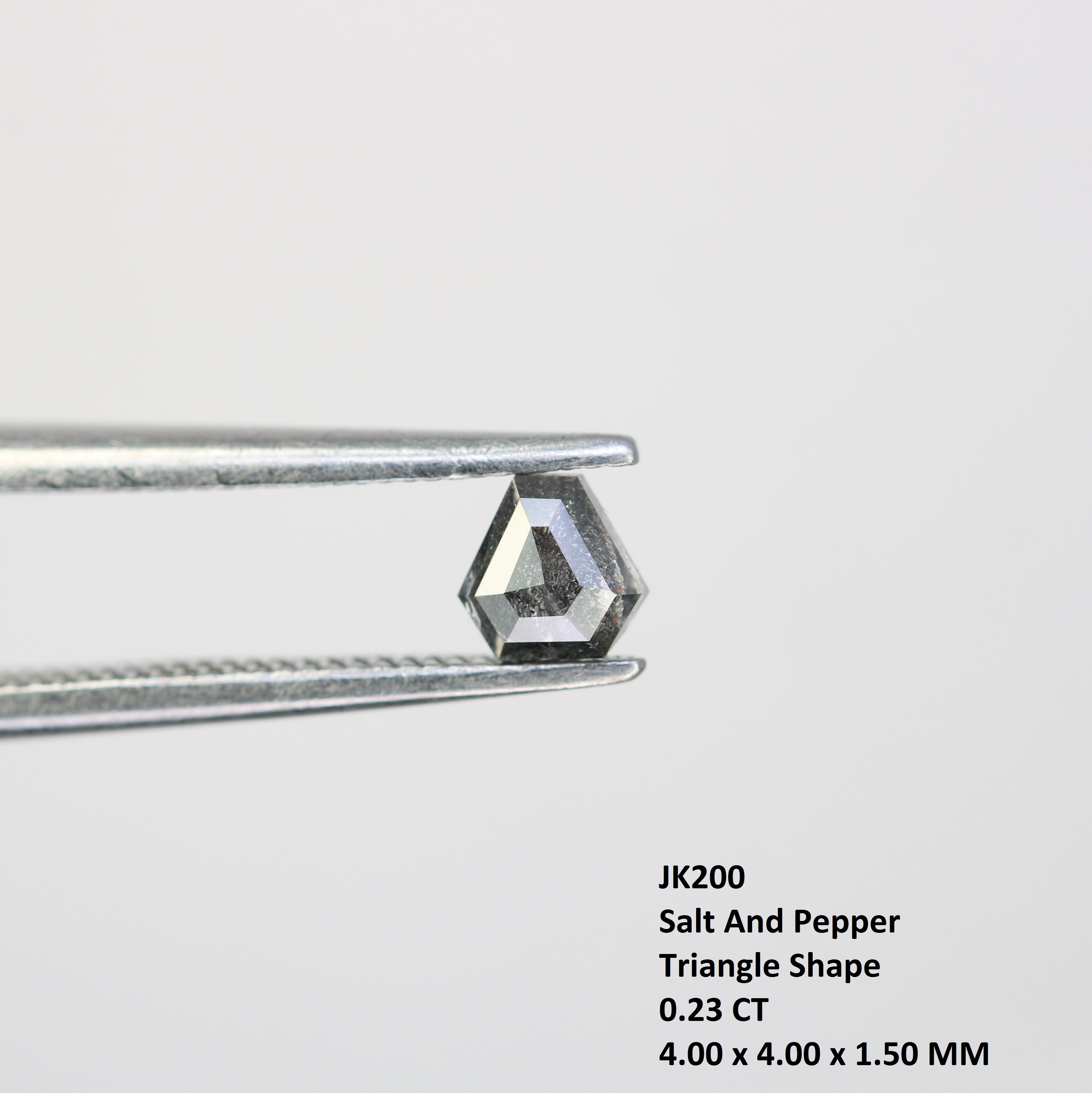 0.23 CT Salt And Pepper Natural Triangle Shape Diamond For Engagement Ring